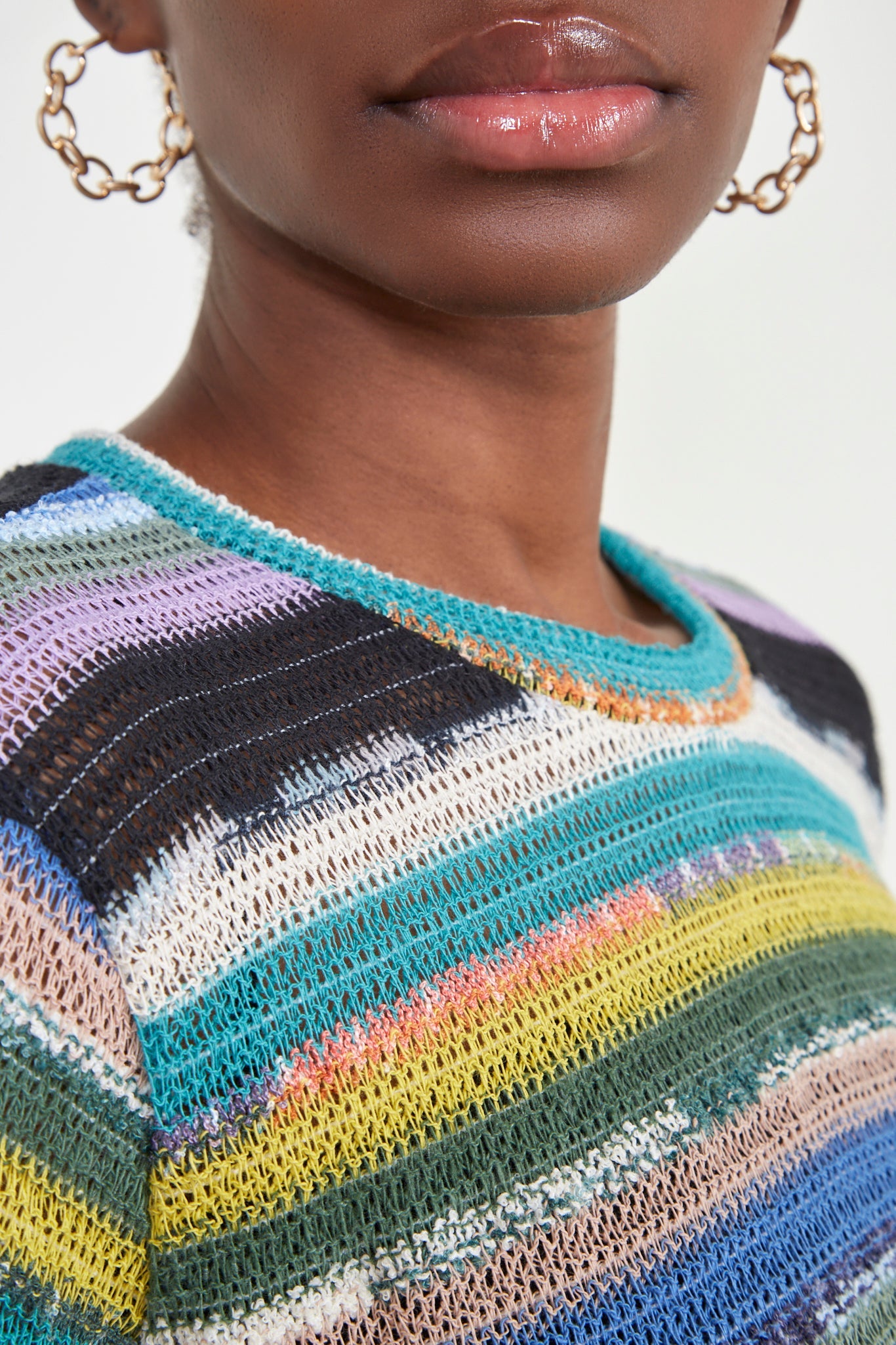 Rainbow striped cropped top_4