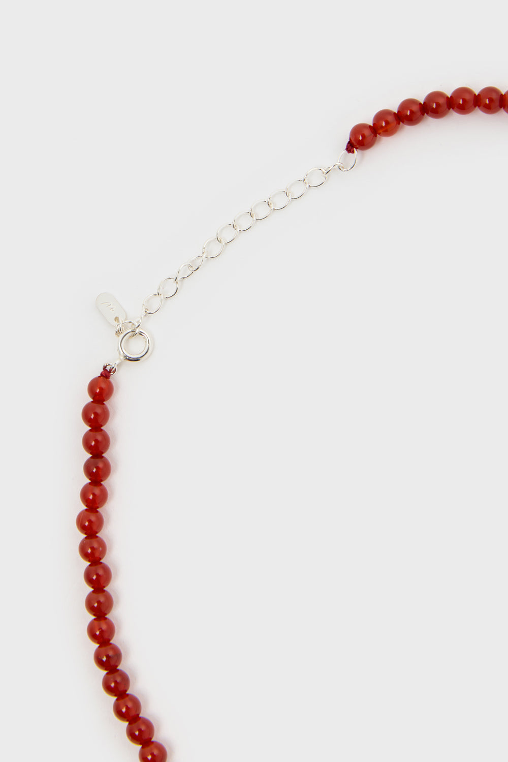 Red 4mm ball beaded necklace_3