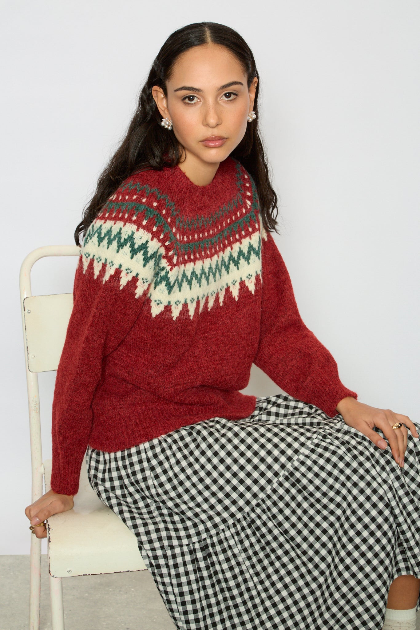 Red and green Fair Isle jumper_5
