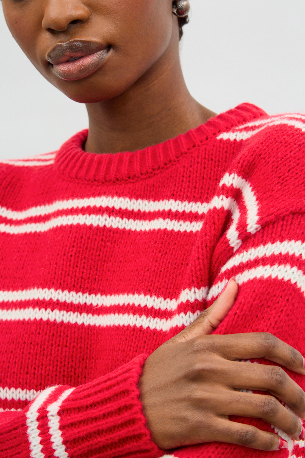 Red and white double striped jumper_3