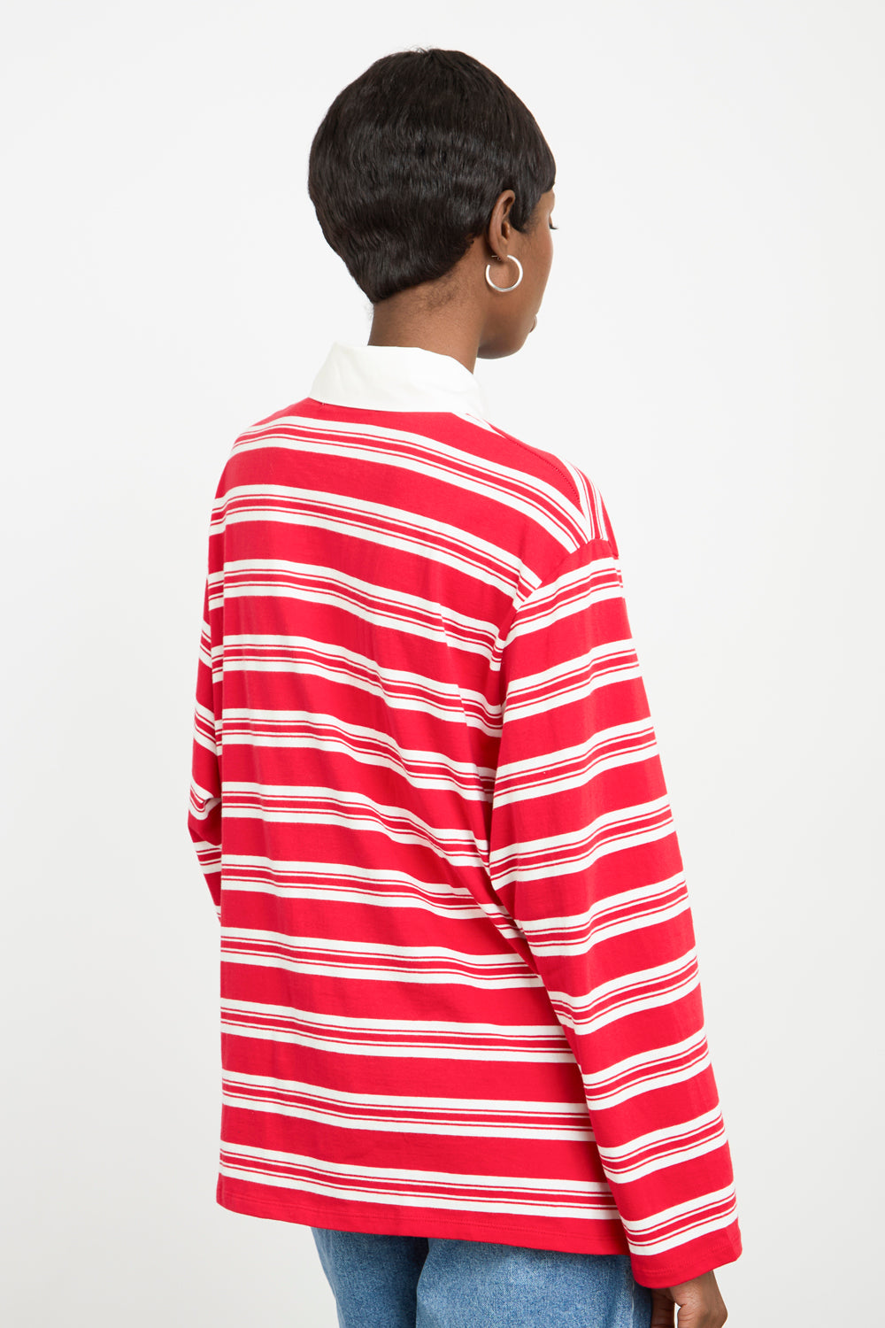 Red and white multi stripe rugby shirt_2