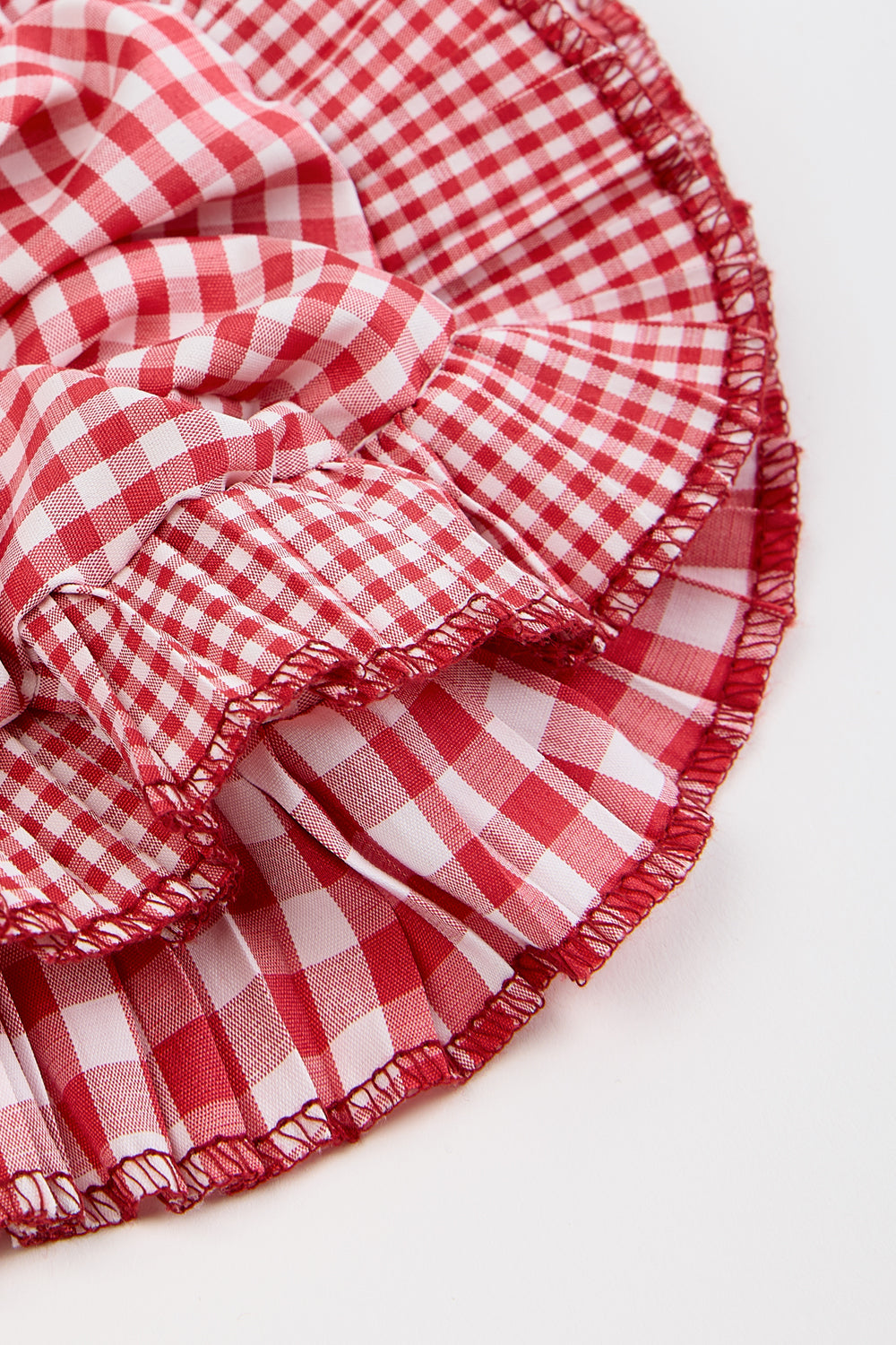 Red gingham on gingham frilly scrunchie_2