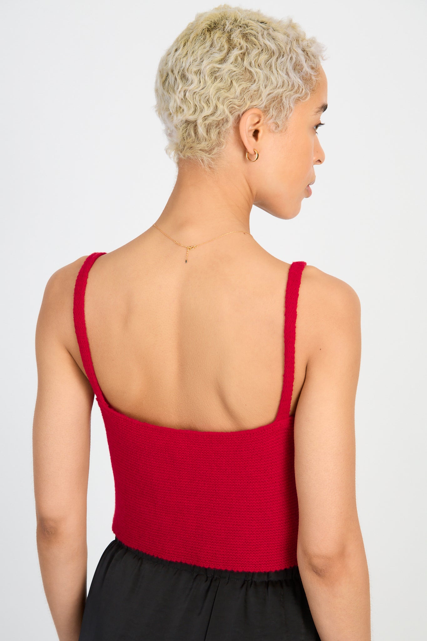Red horizontal ribbed knit tank_2