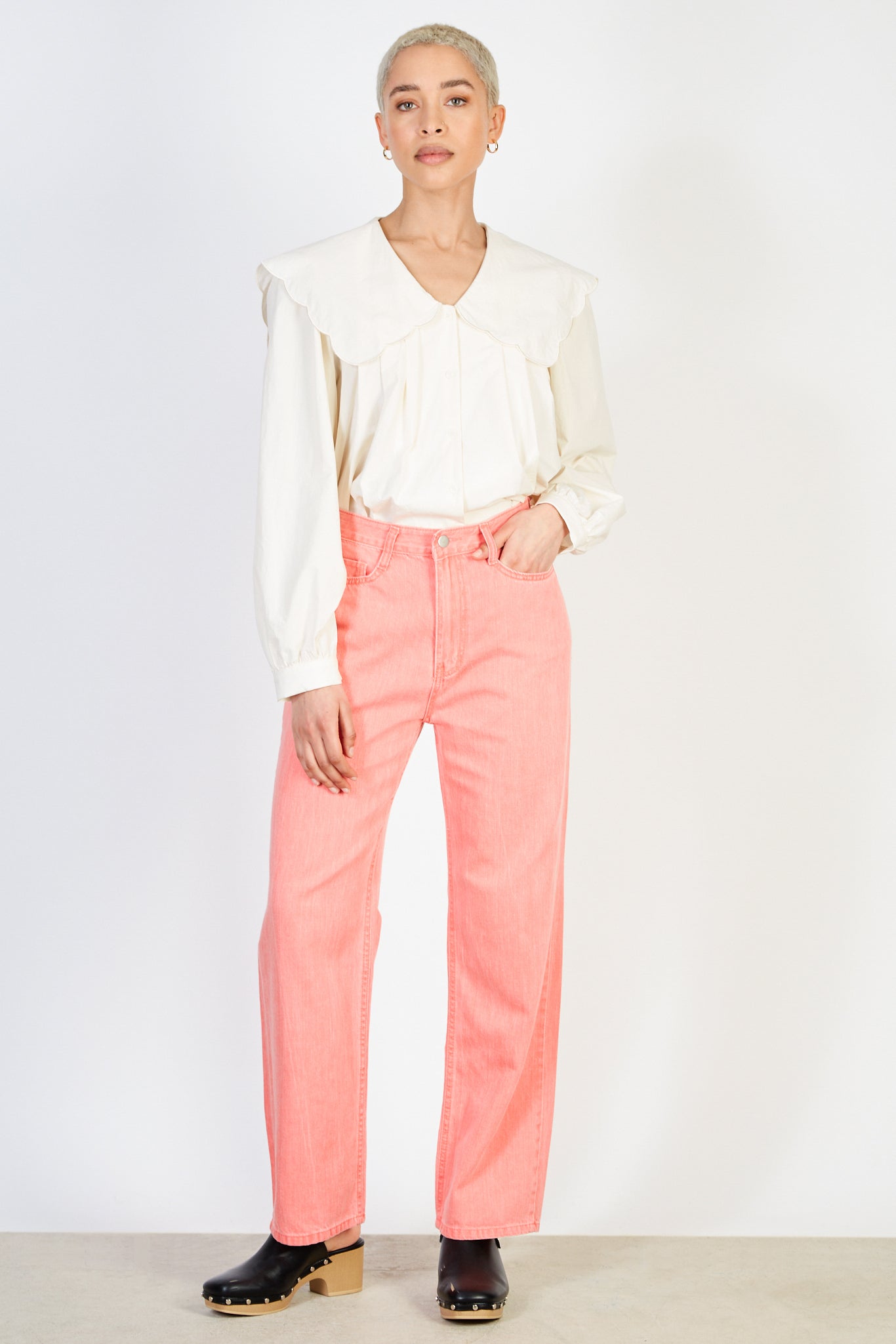 Red orange wide leg jeans_4