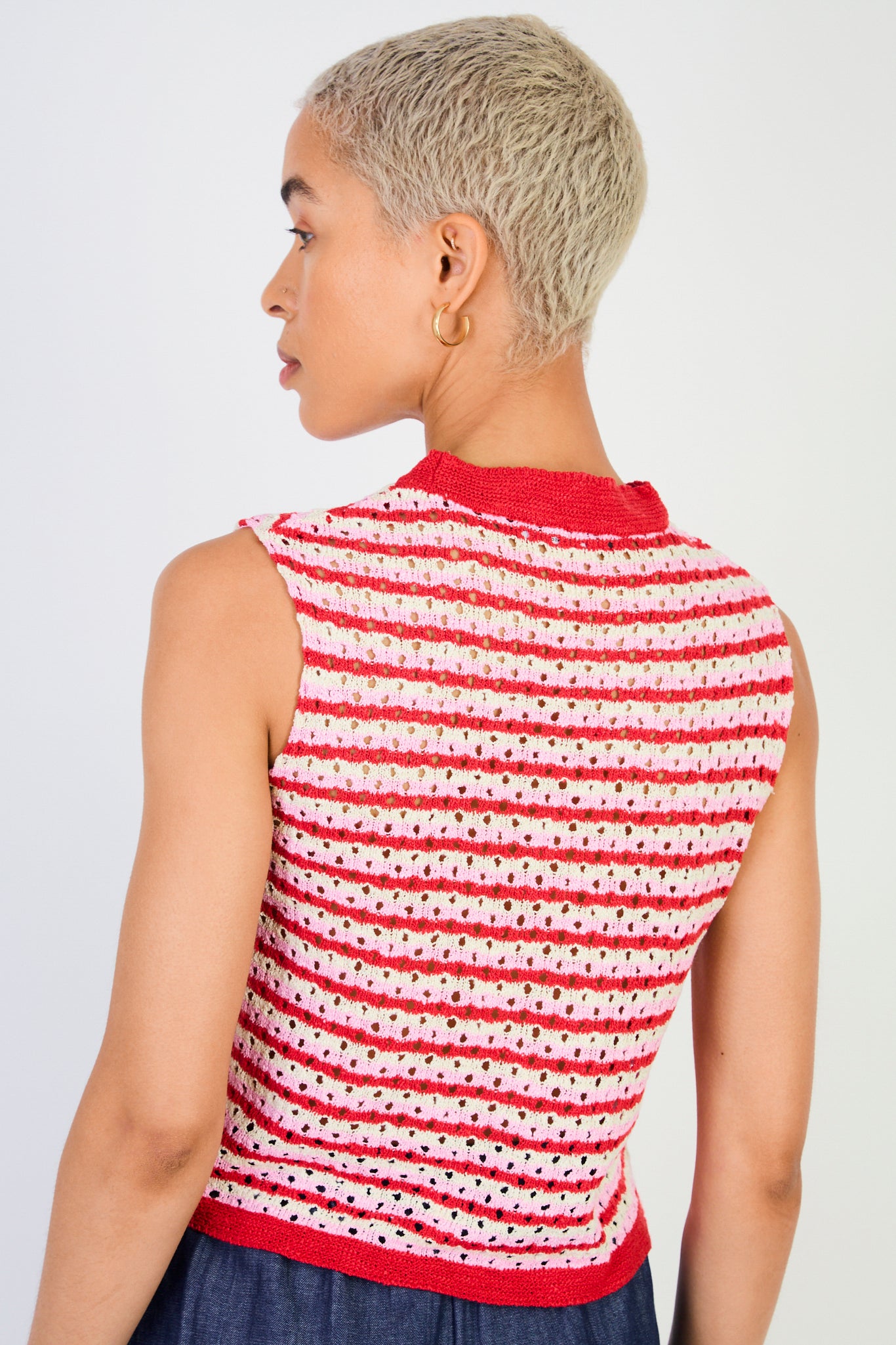 Red pink and white striped knit tank_2