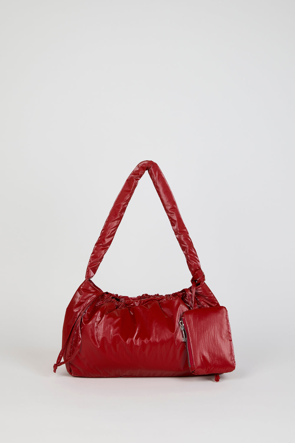 Red shiny puffer shoulder bag_1