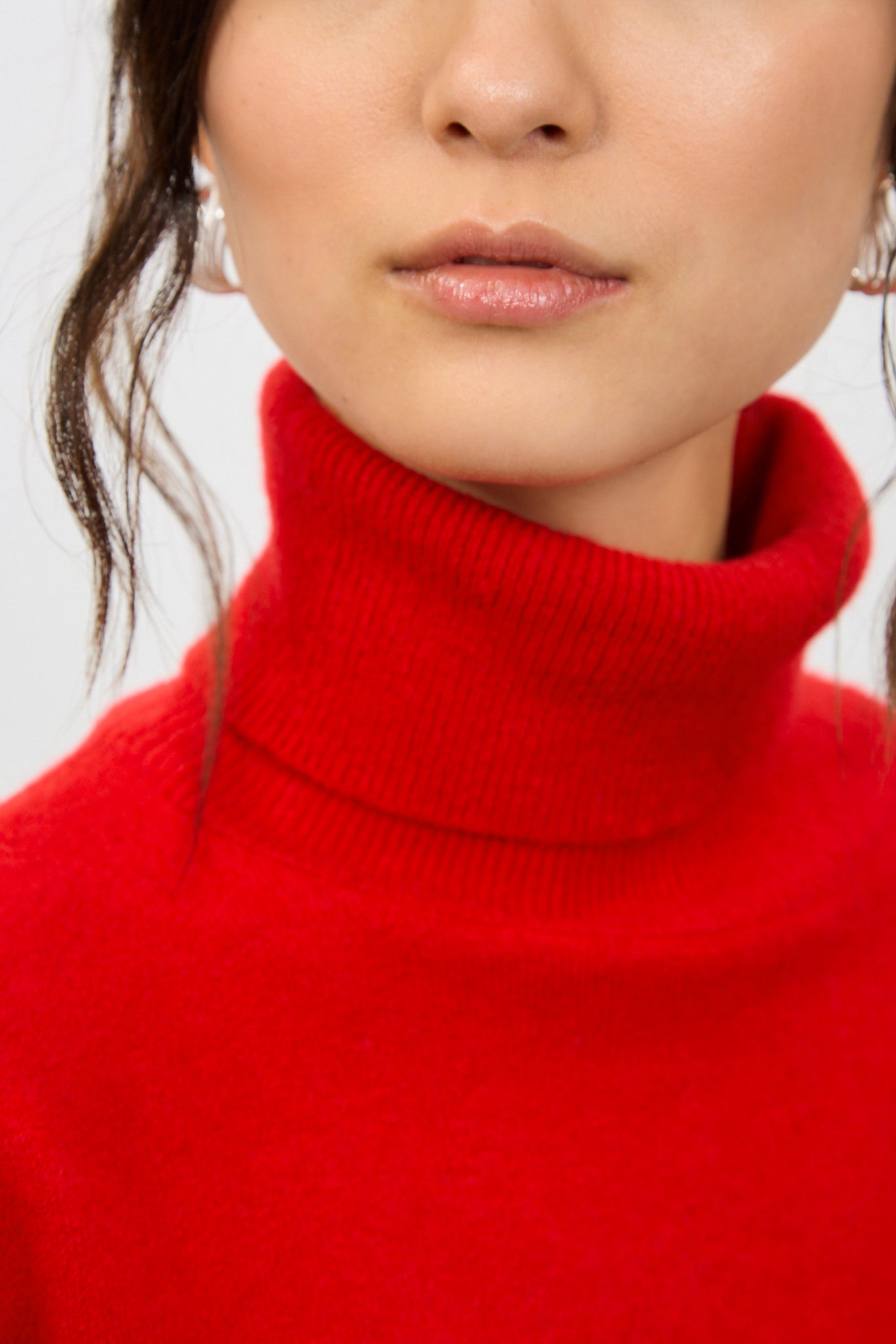 Red thick short knit turtleneck_3