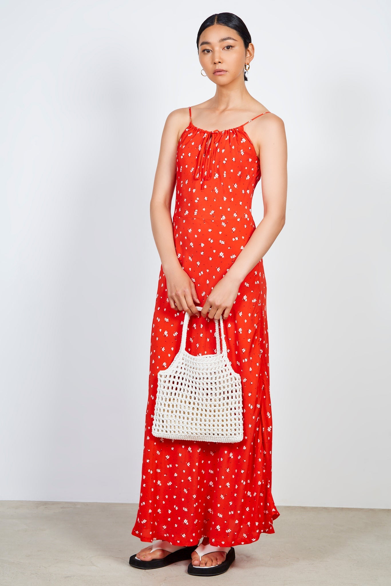 Red floral print maxi dress_1