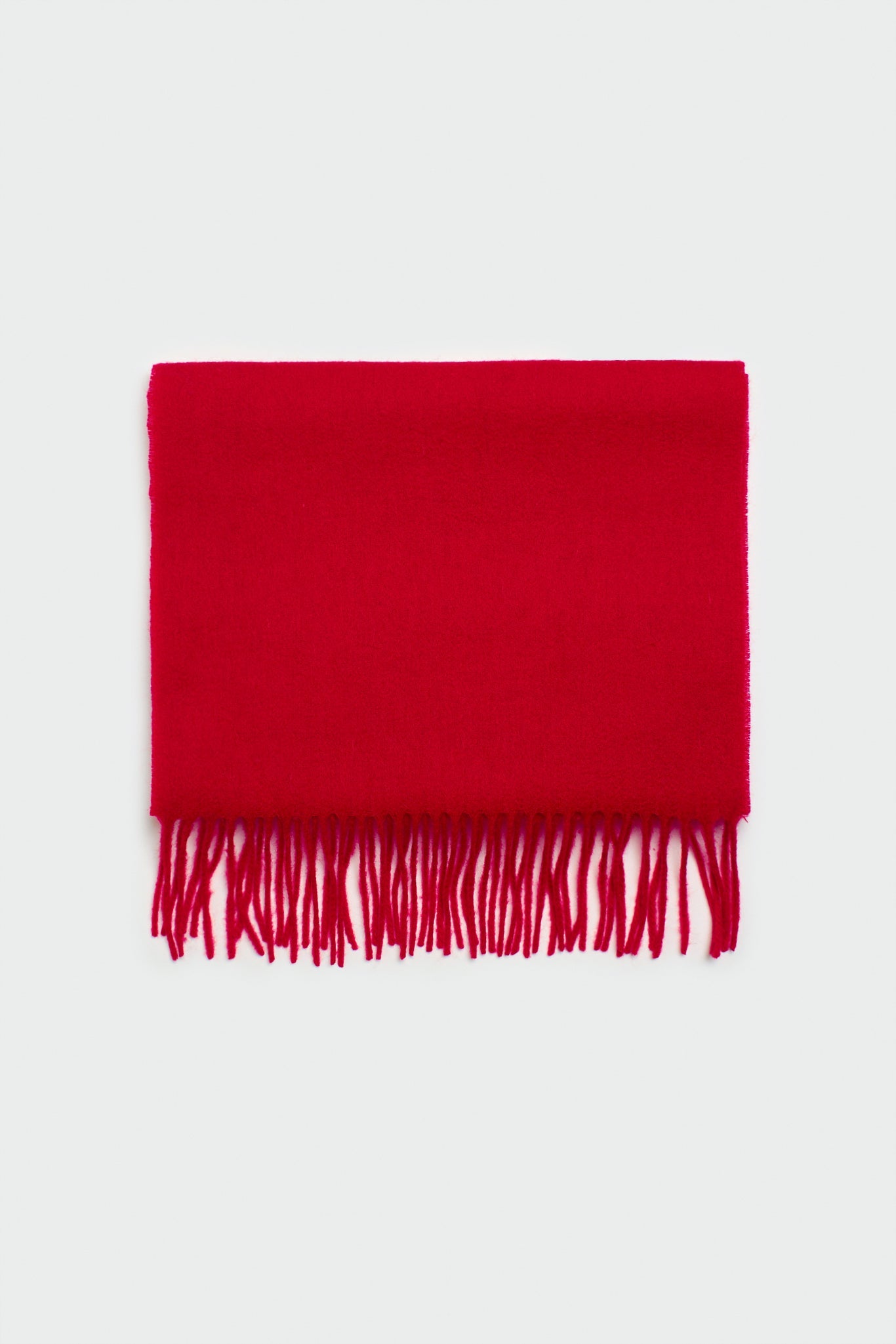 Red pure wool classic scarf_1