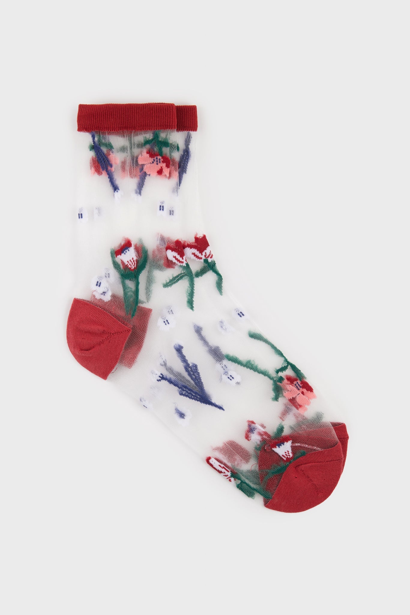 Red sheer sprouting garden socks_2