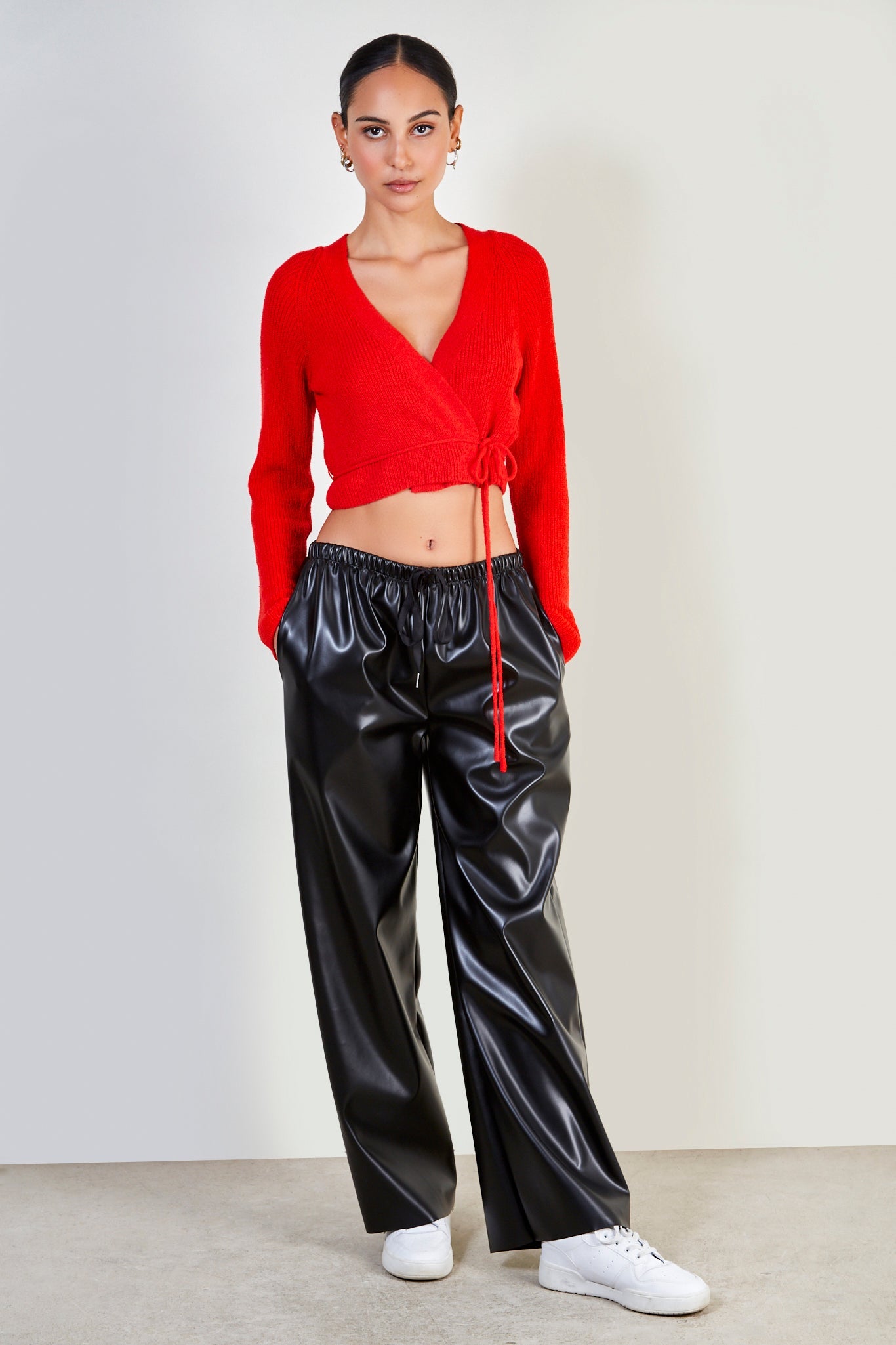 Red wrap waist cardigan_2