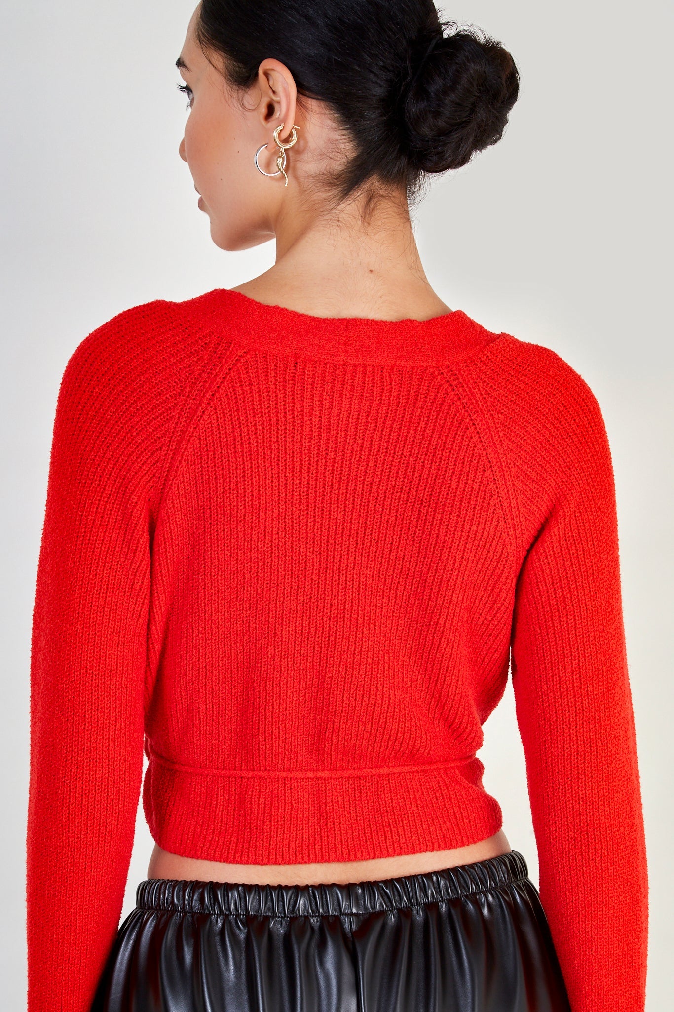 Red wrap waist cardigan_3