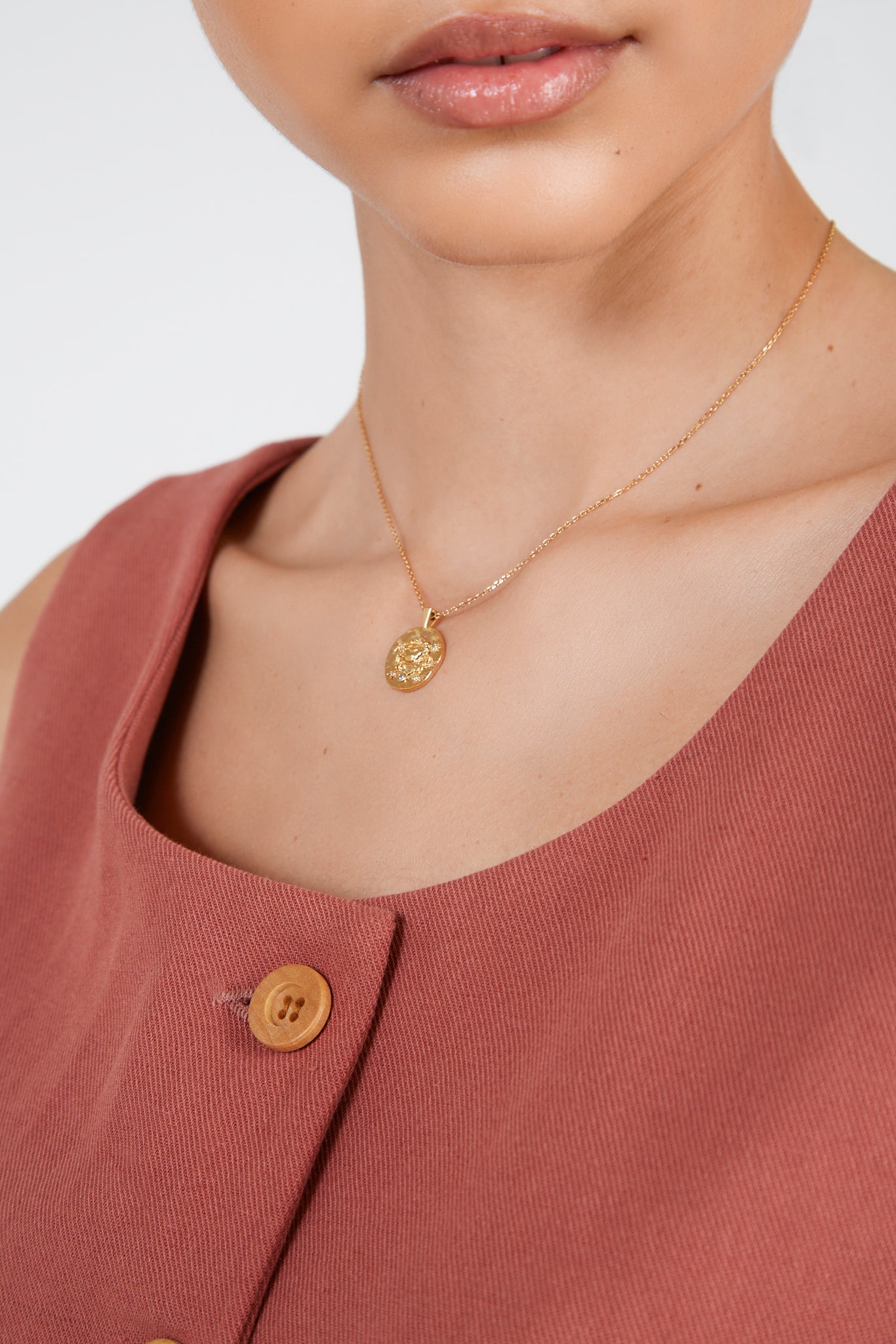 Rust red button up tank_4