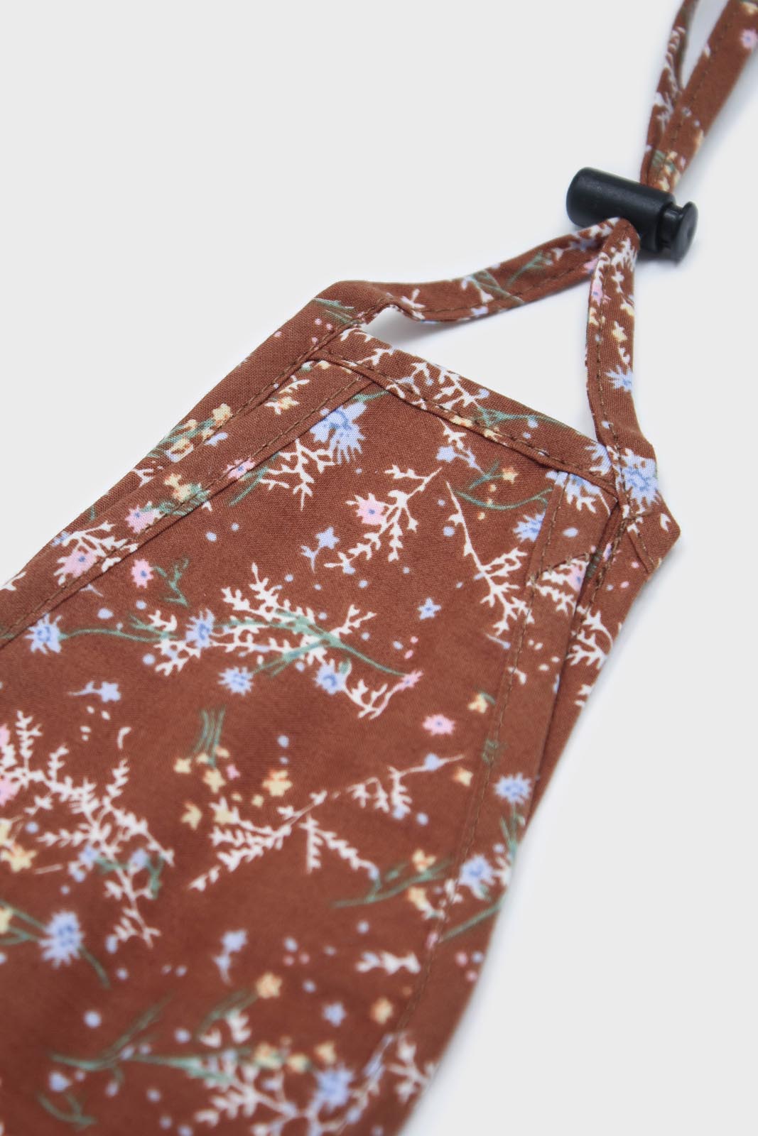 Rust blue and pink floral face mask_1