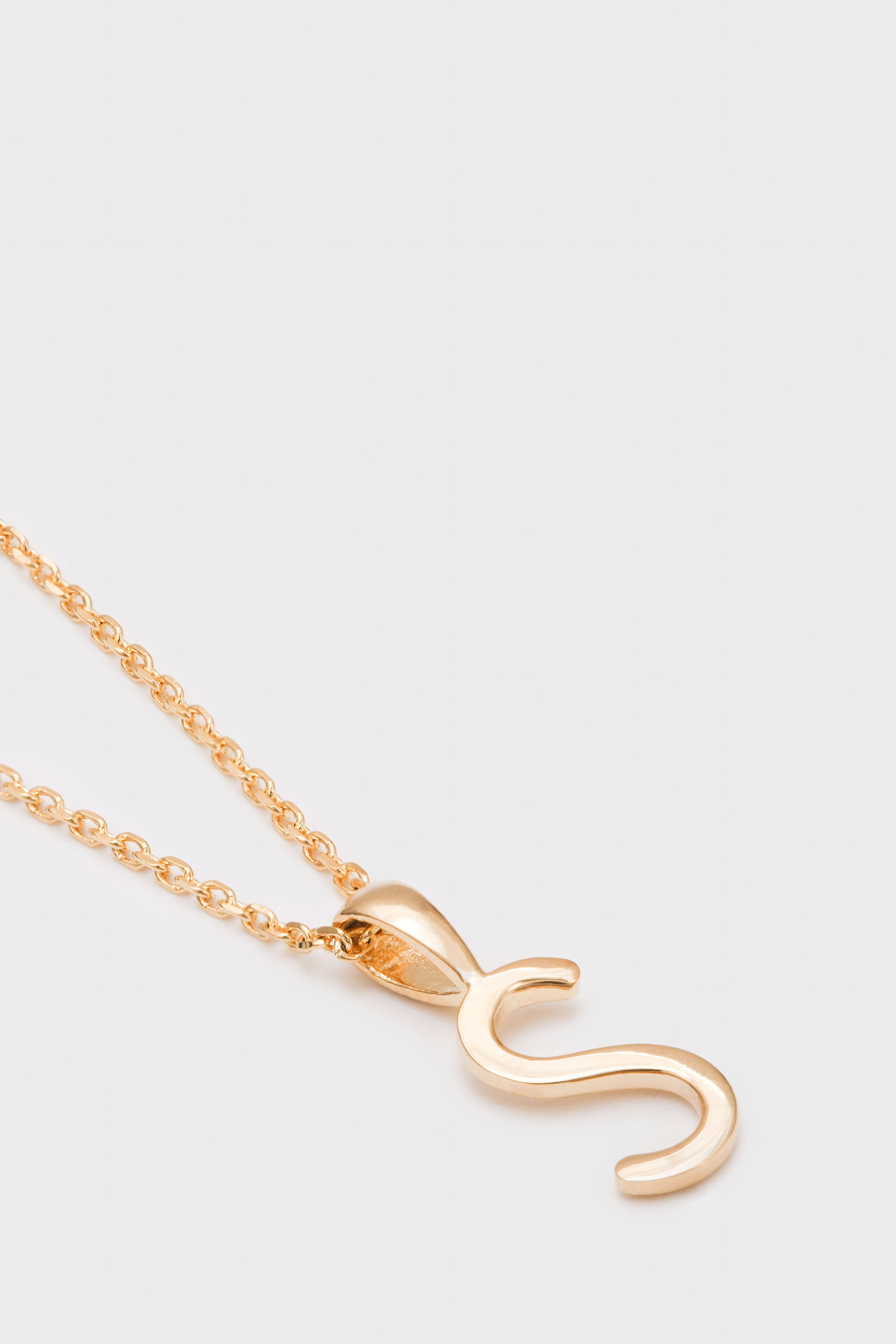 Charm necklace - Gold name initial letter 'S'_2