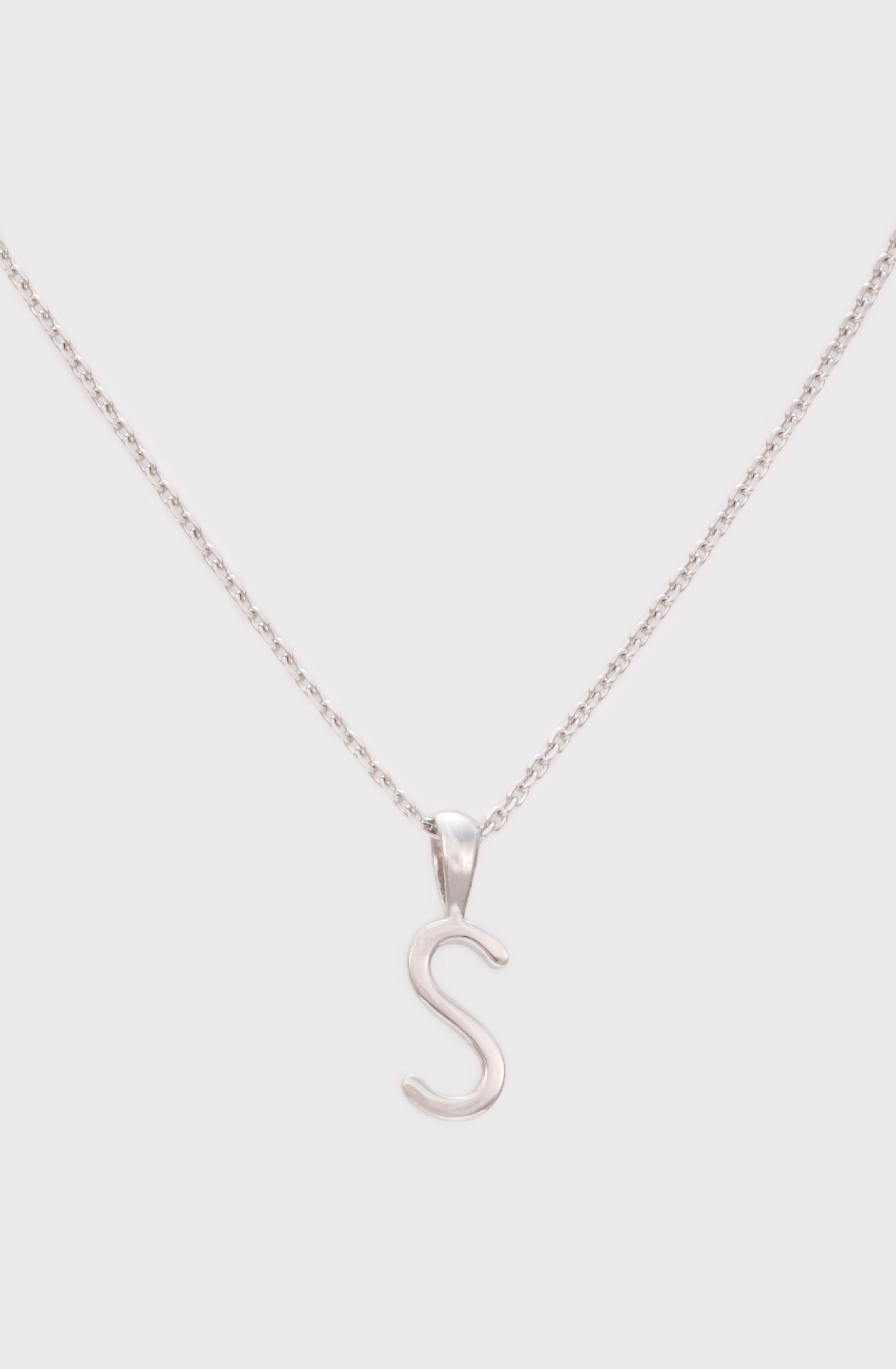 Charm necklace - Silver name initial letter 'S'_1