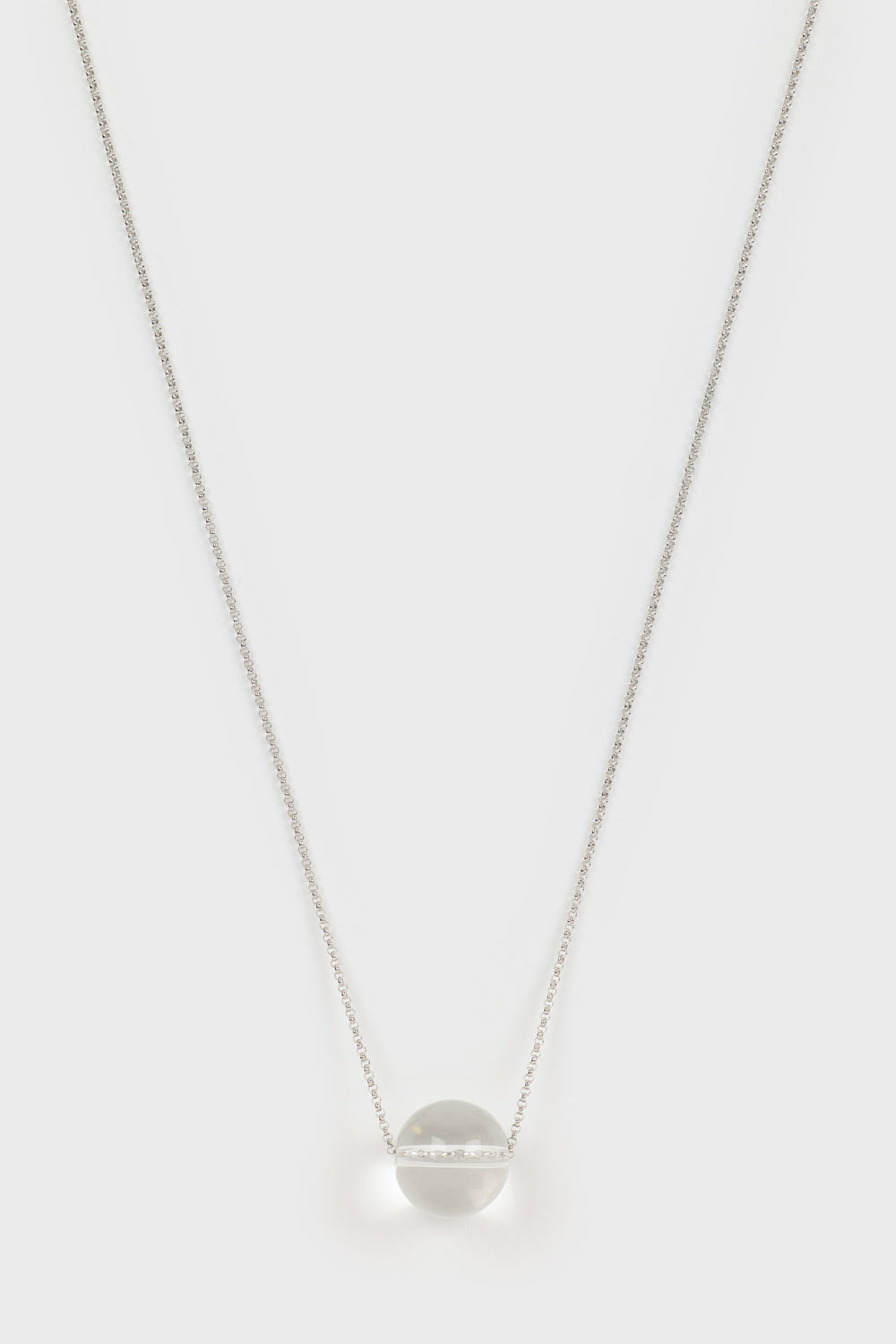 Silver crystal ball necklace_1