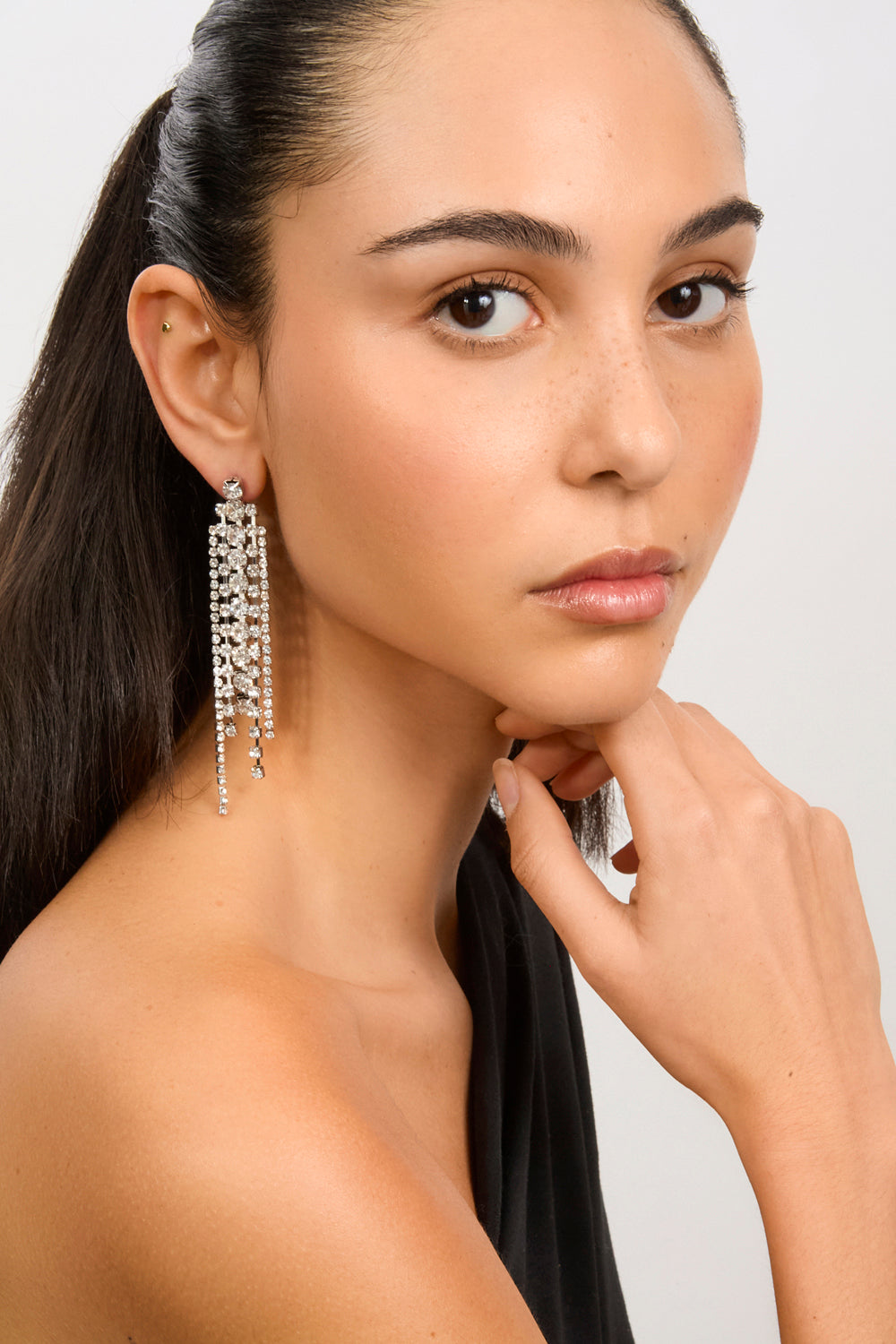 Silver drop diamante earrings_2