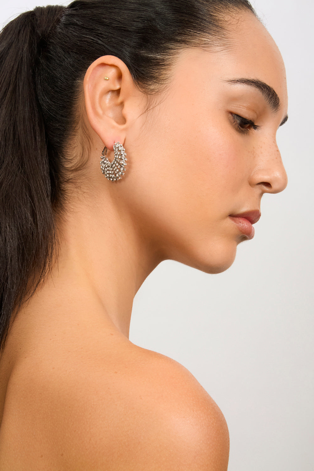 Silver large diamante hoop earrings_1