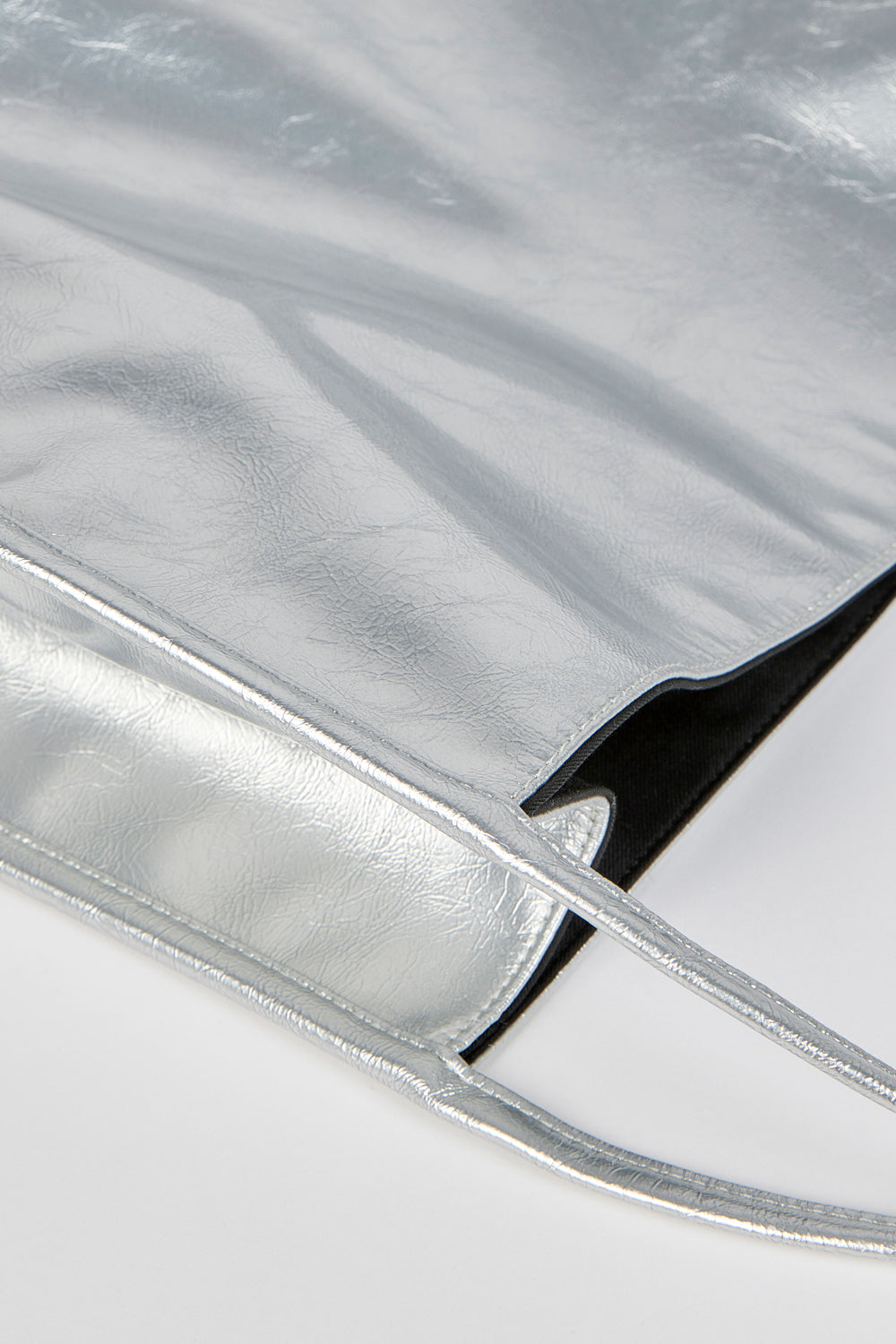 Silver high shine PVC tote bag_4
