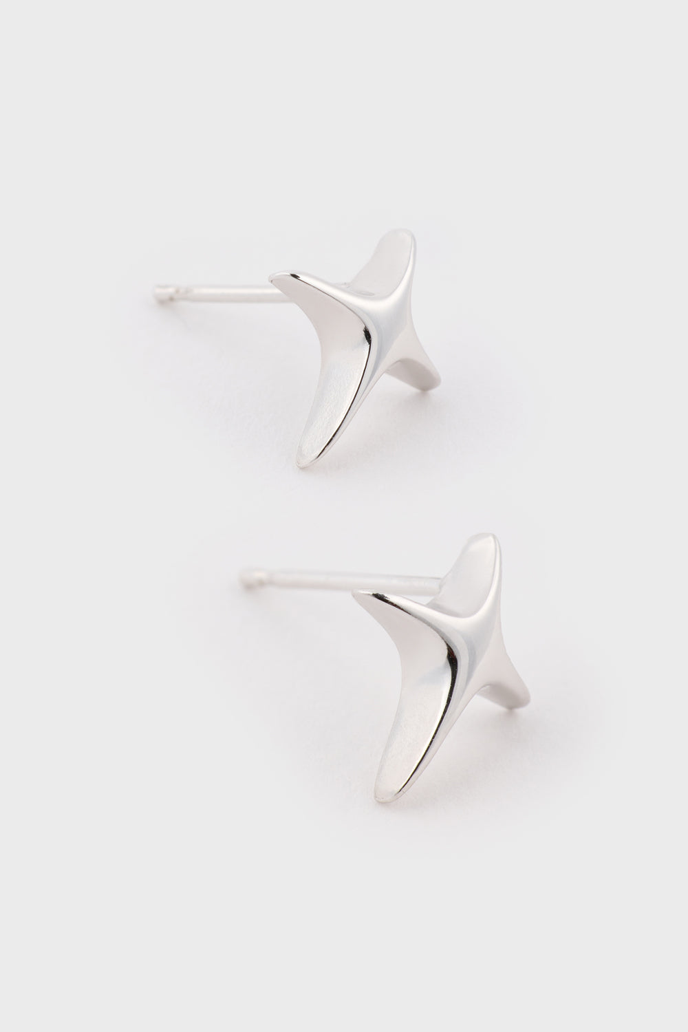 Silver thick sparkle cross stud earrings_3