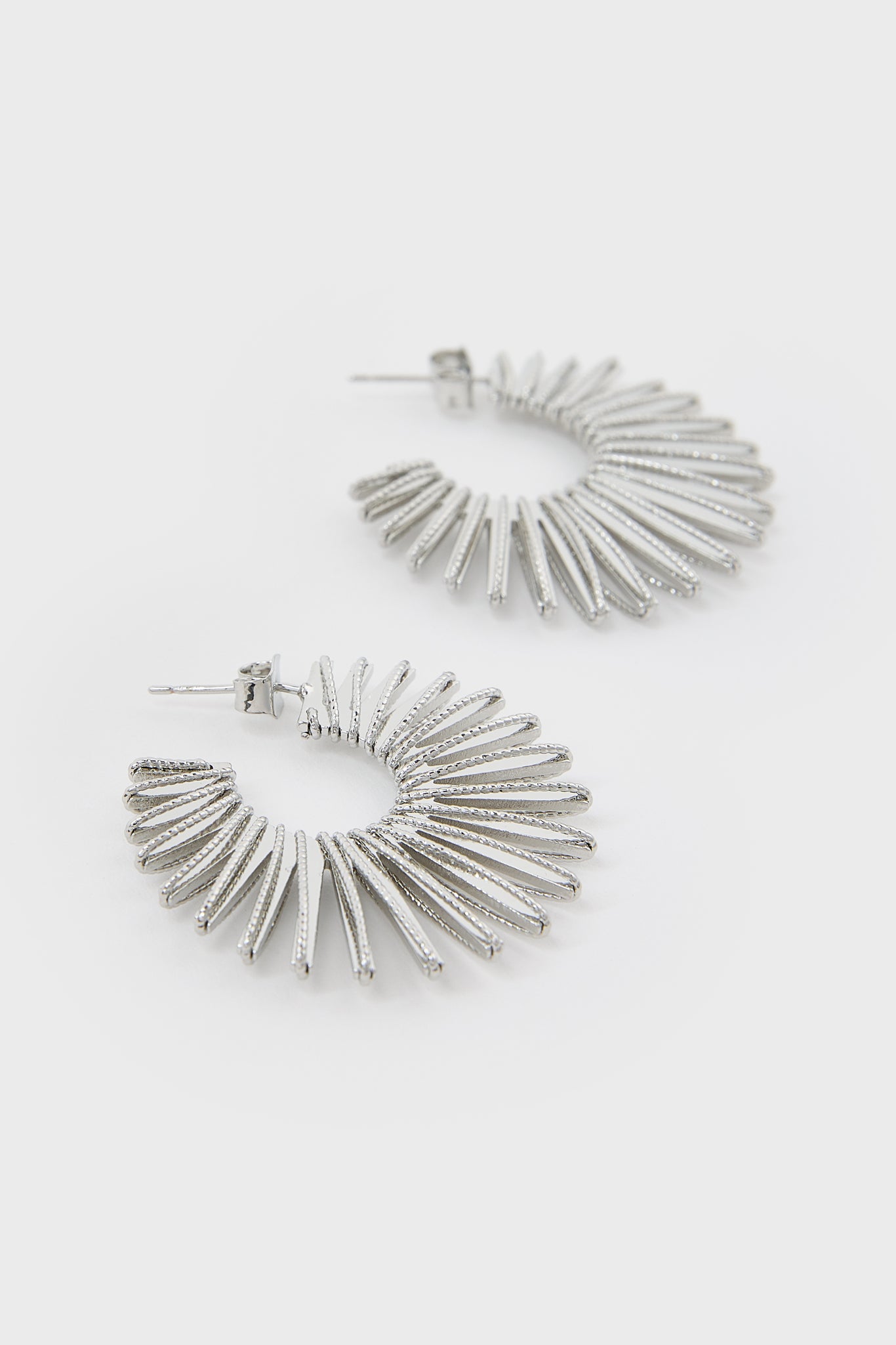 Silver thin starbust hoop earrings_3