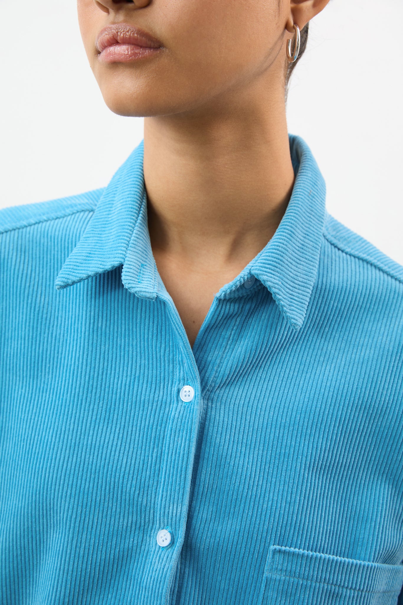 Sky blue thin wale corduroy shirt_3