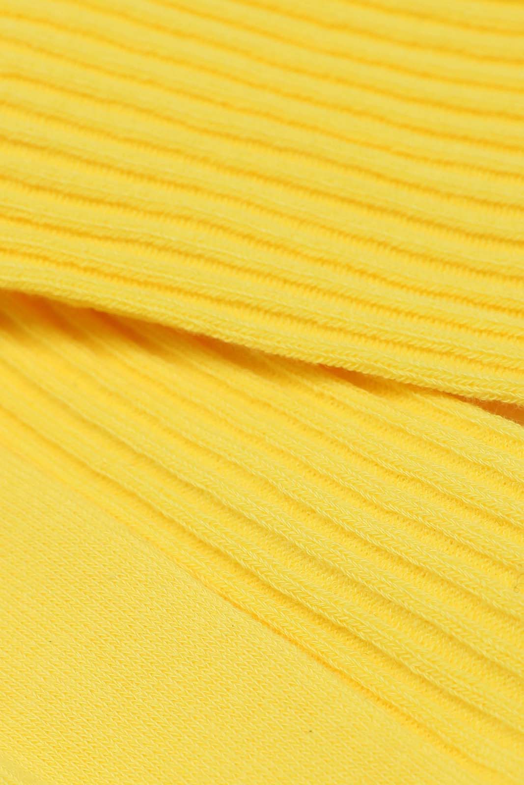 Bright yellow long ribbed socks_2