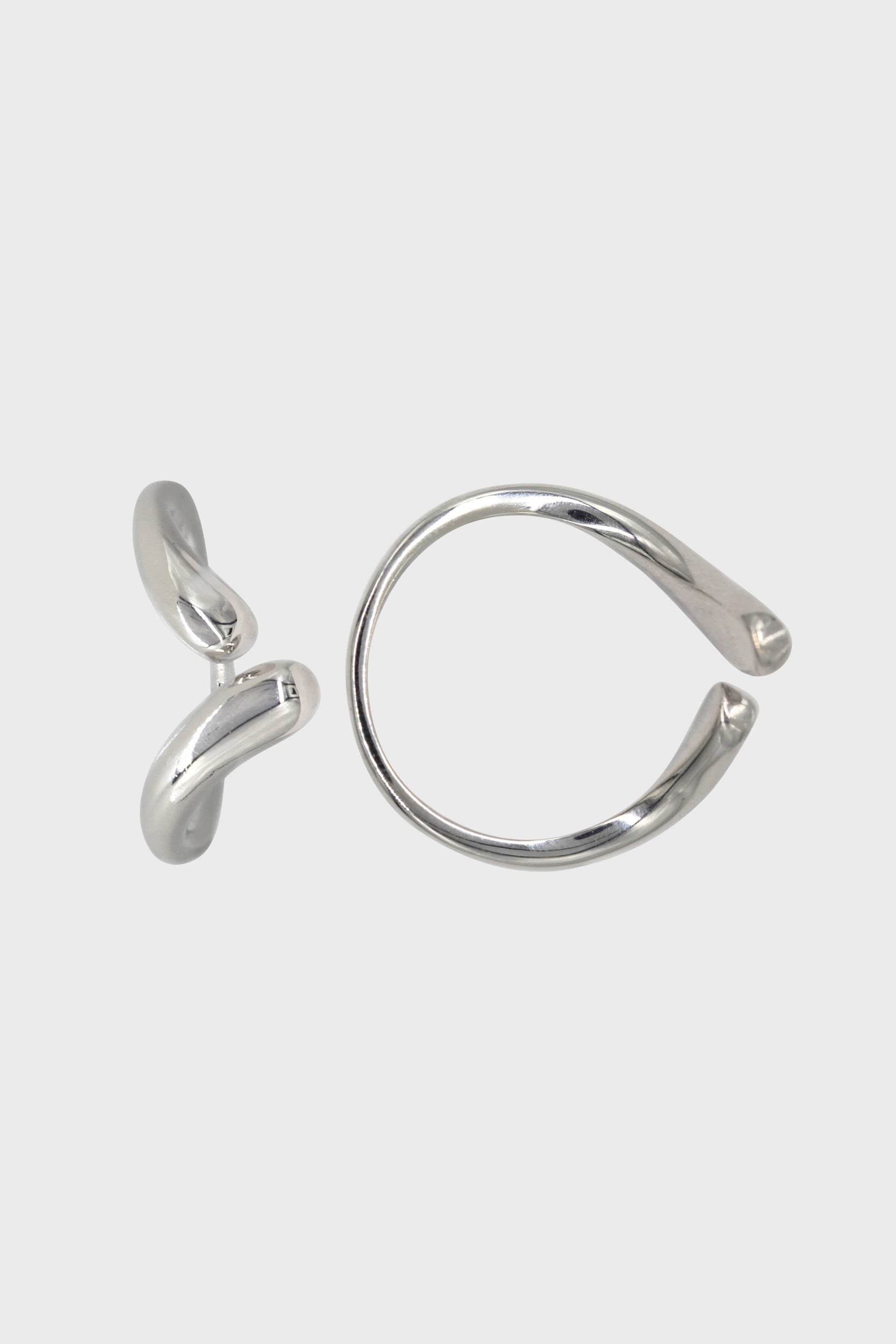 Silver colliding tear drops ring_1