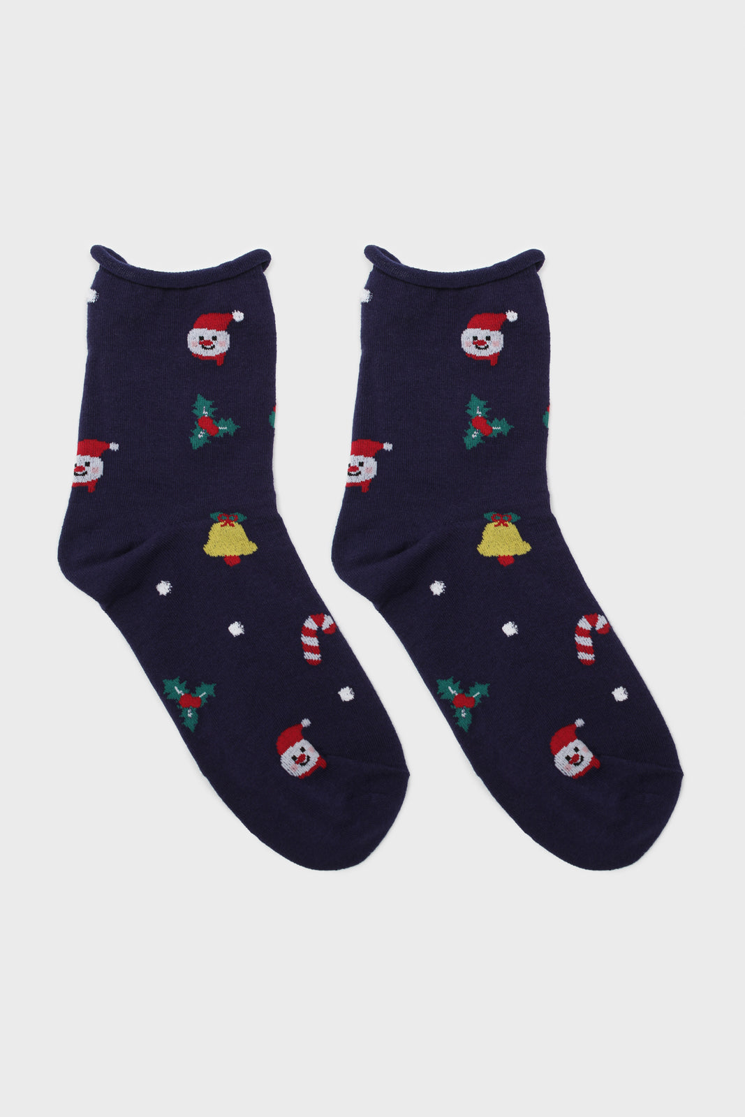 Navy Christmas socks_3