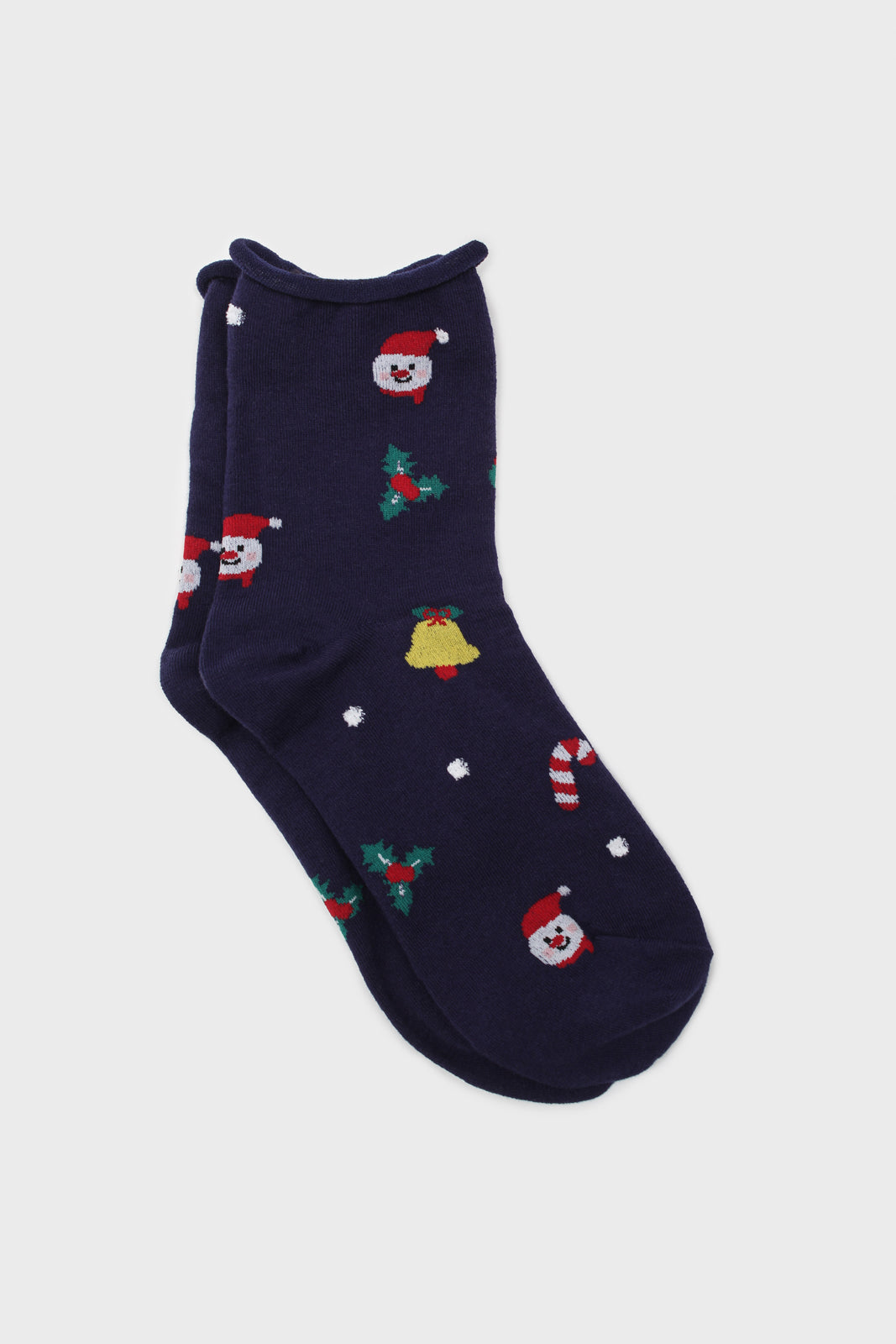 Navy Christmas socks_1