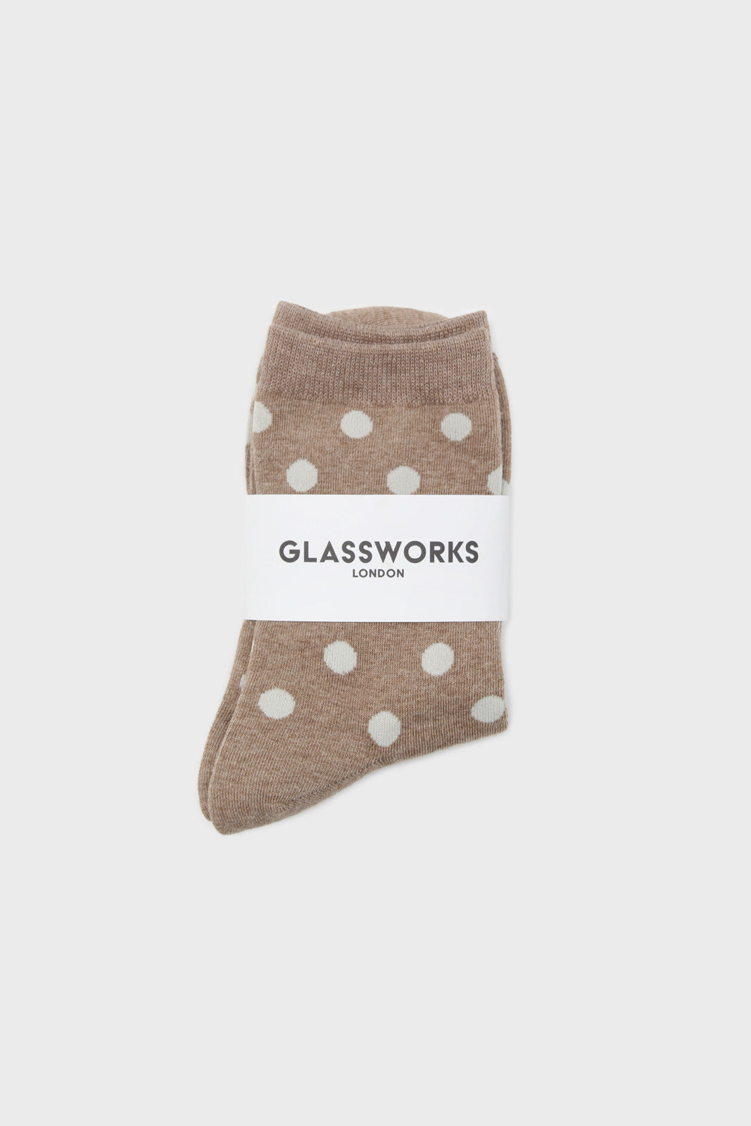 Beige and white bubble dot socks_4