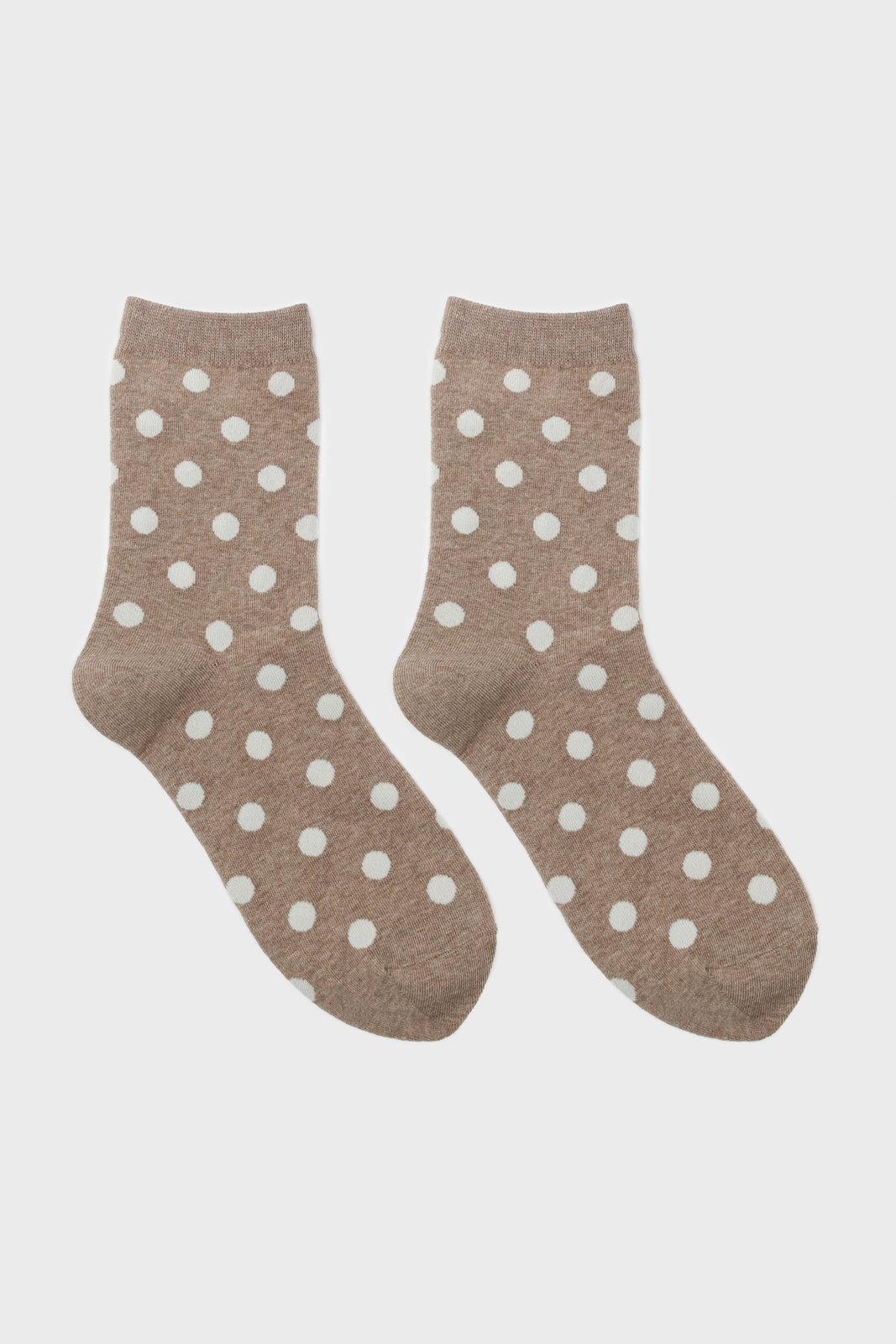 Beige and white bubble dot socks_3