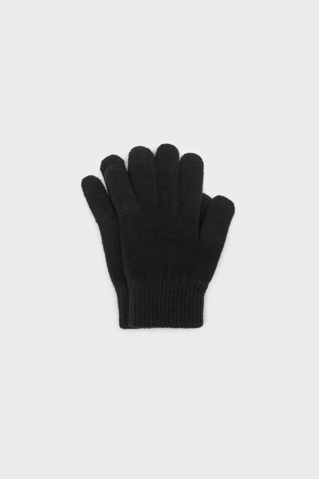 Black wool blend gloves_1