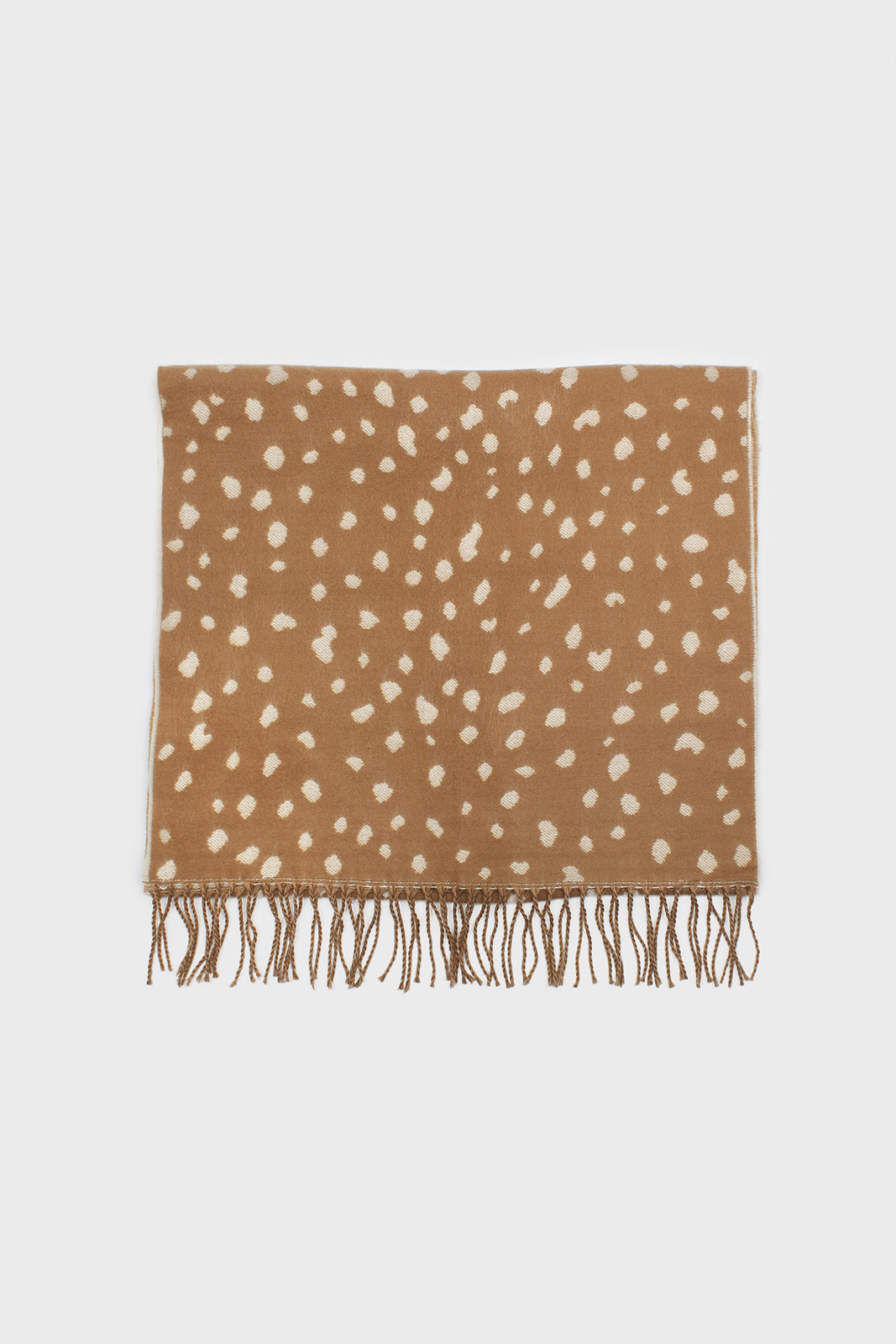Camel and white leopard intarsia scarf_2