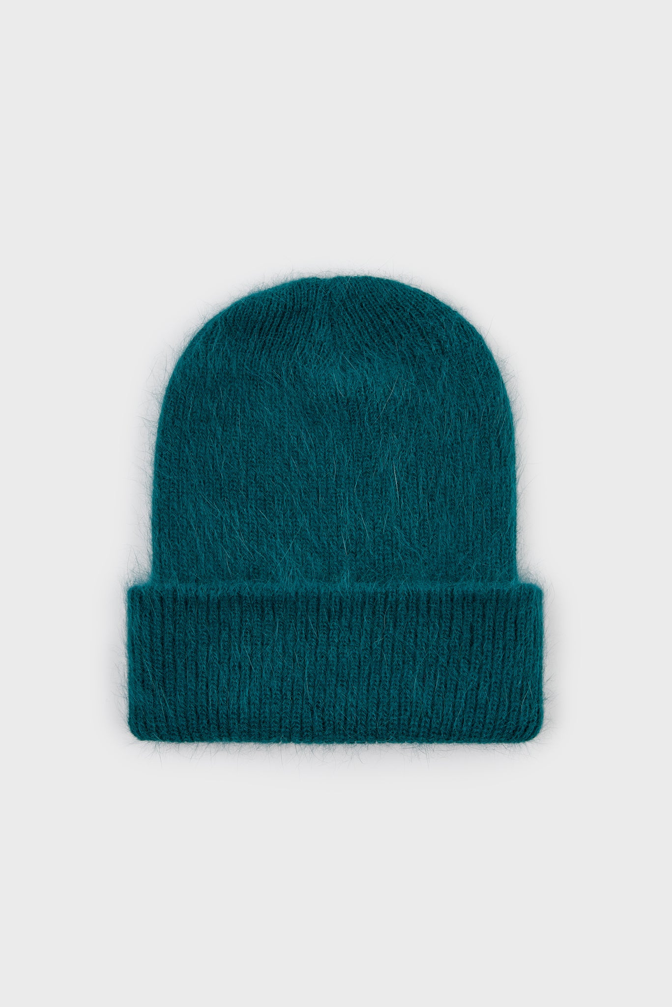 Teal mohair beanie hat_1