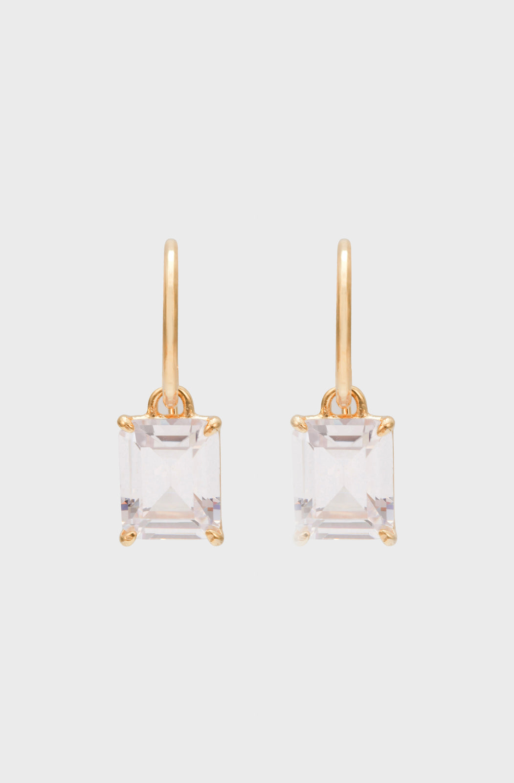 Gold rectangular diamante mini hoops_1