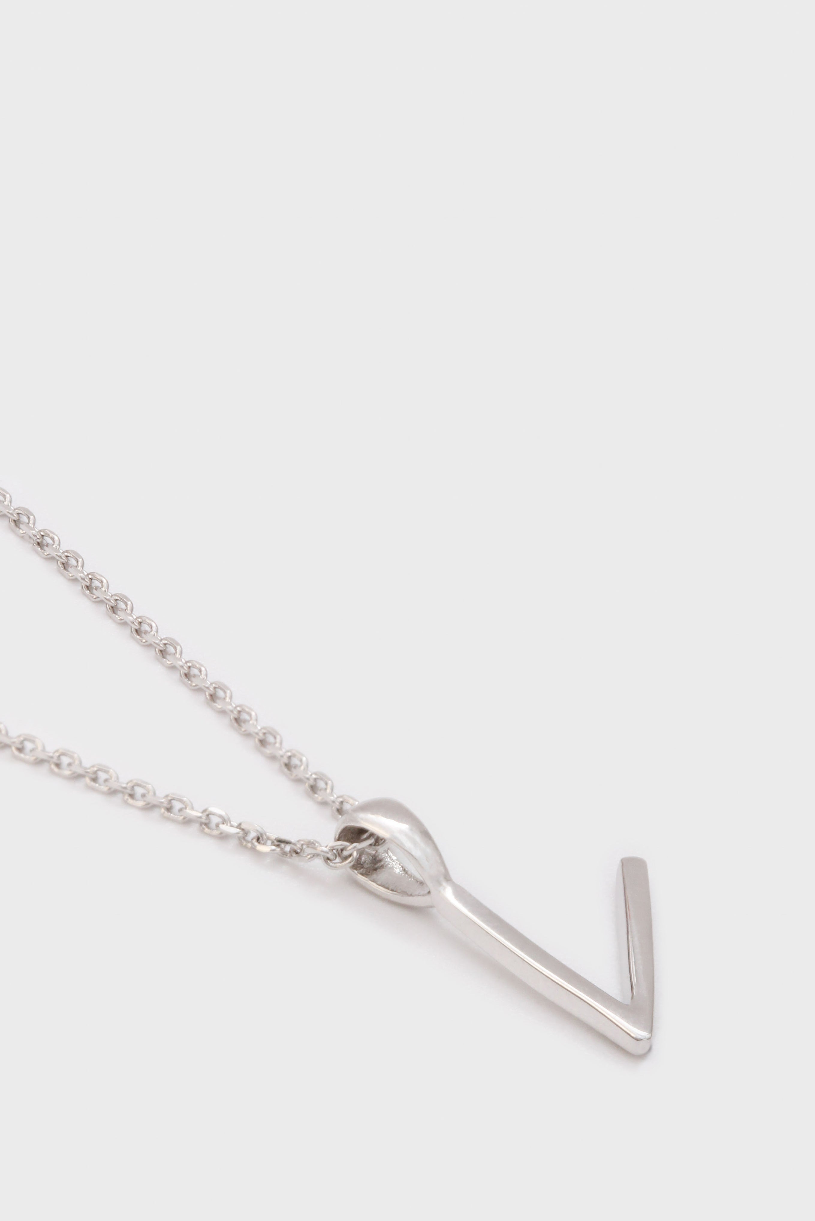 Charm necklace - Silver name initial letter 'V'_2