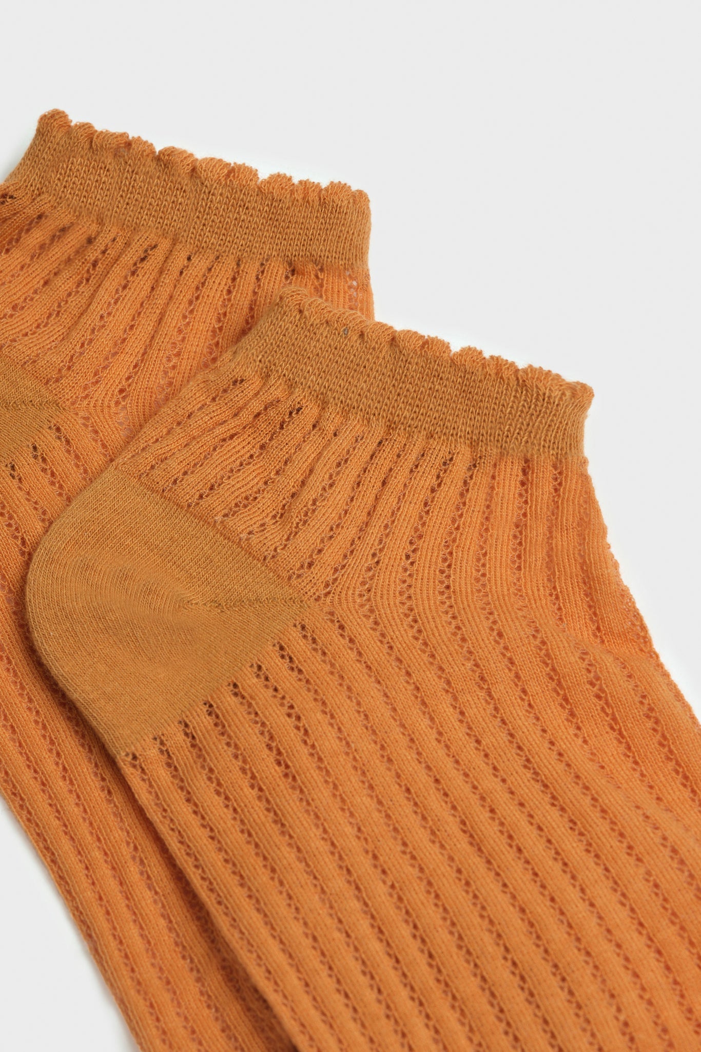 Warm brown ribbed soft trim ankle socks_4