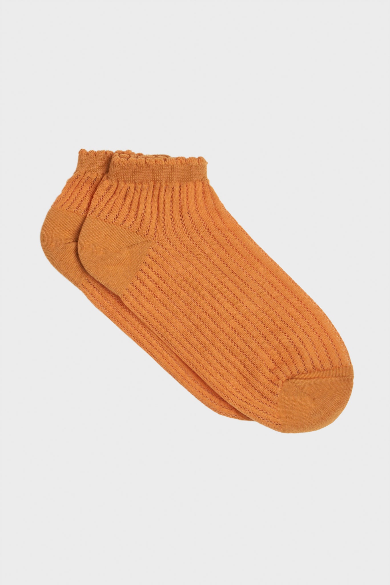 Warm brown ribbed soft trim ankle socks_3