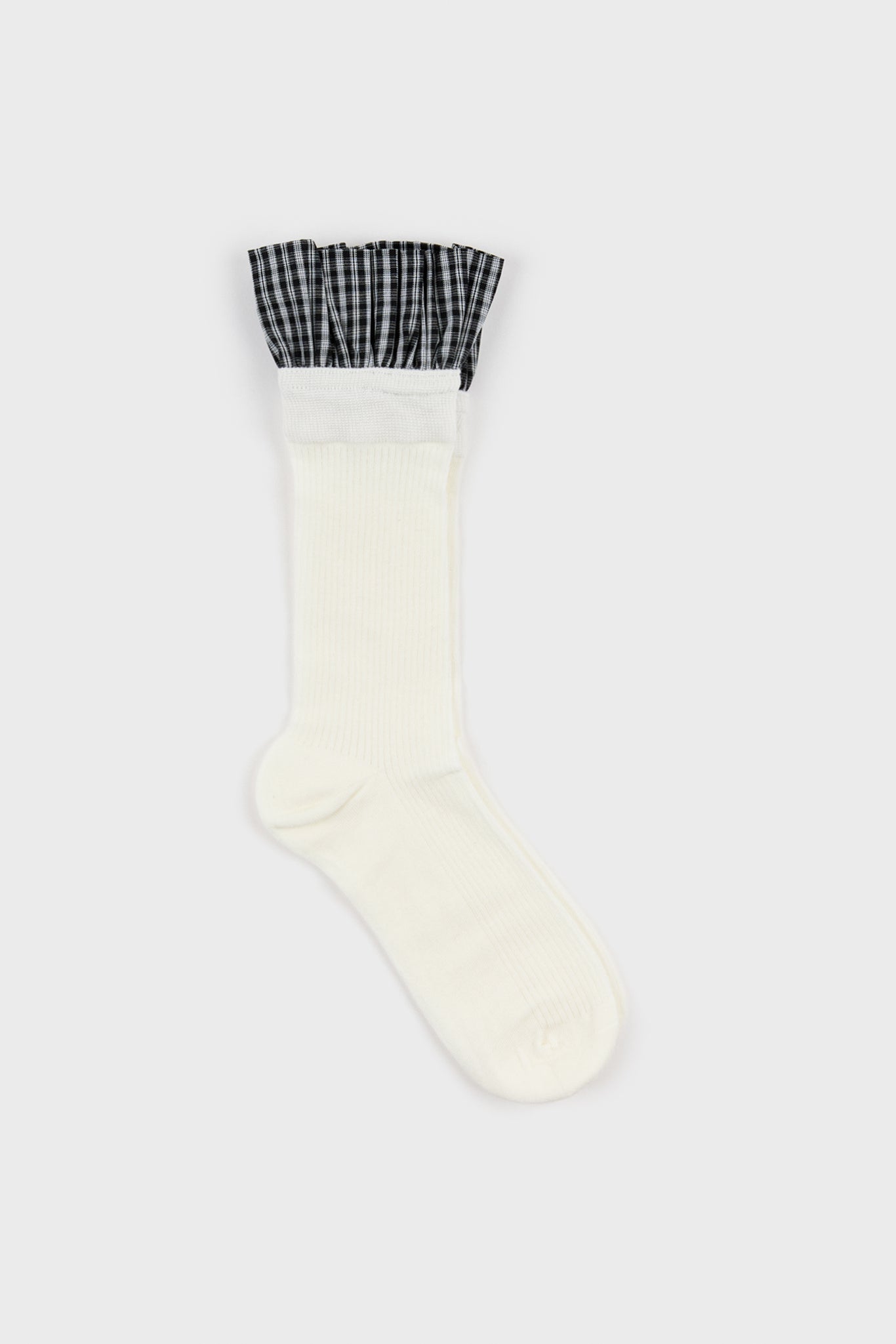 Checked ruffle trim socks - Set of 3_2