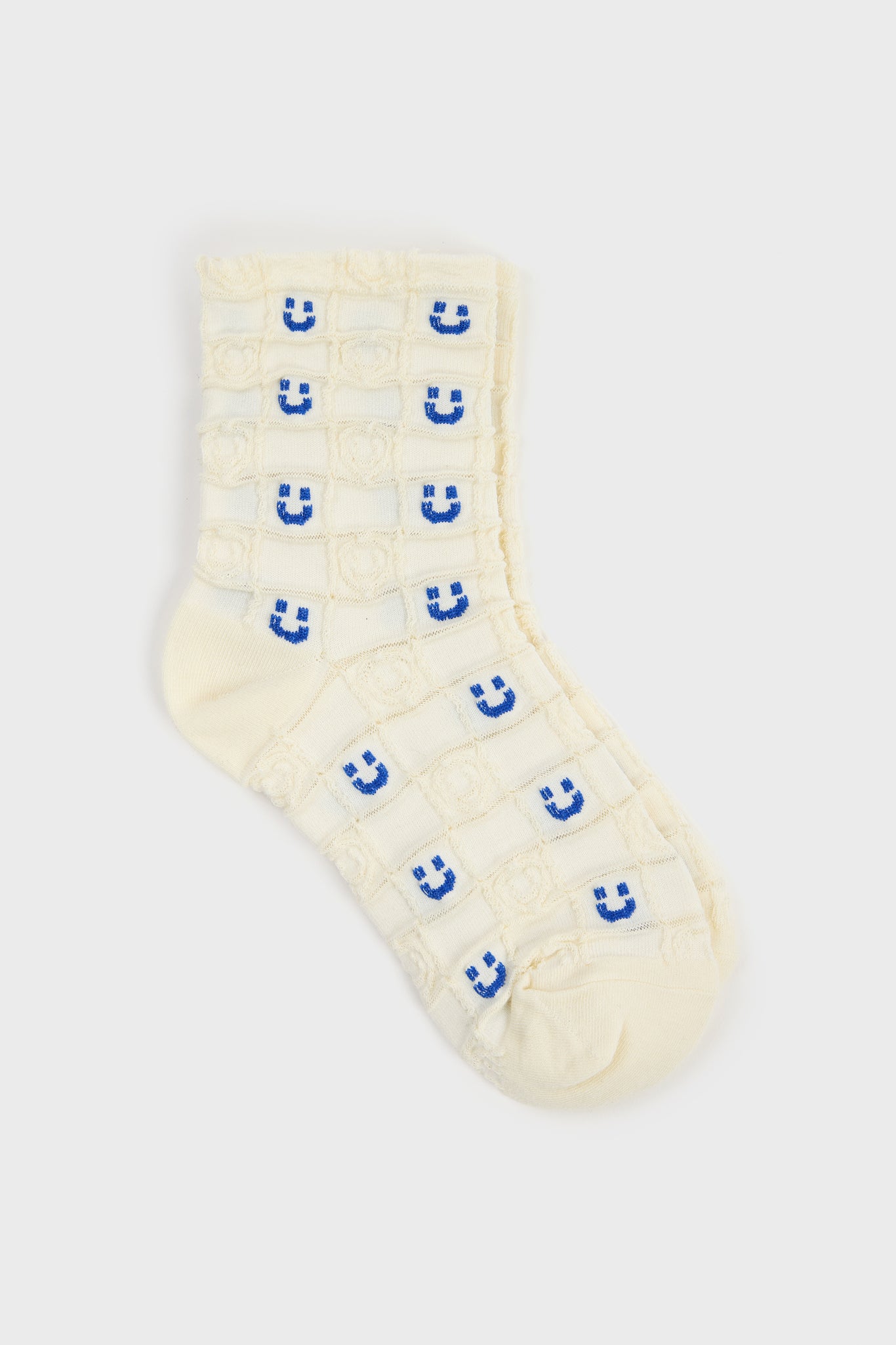 White and black checked smiley face socks_3