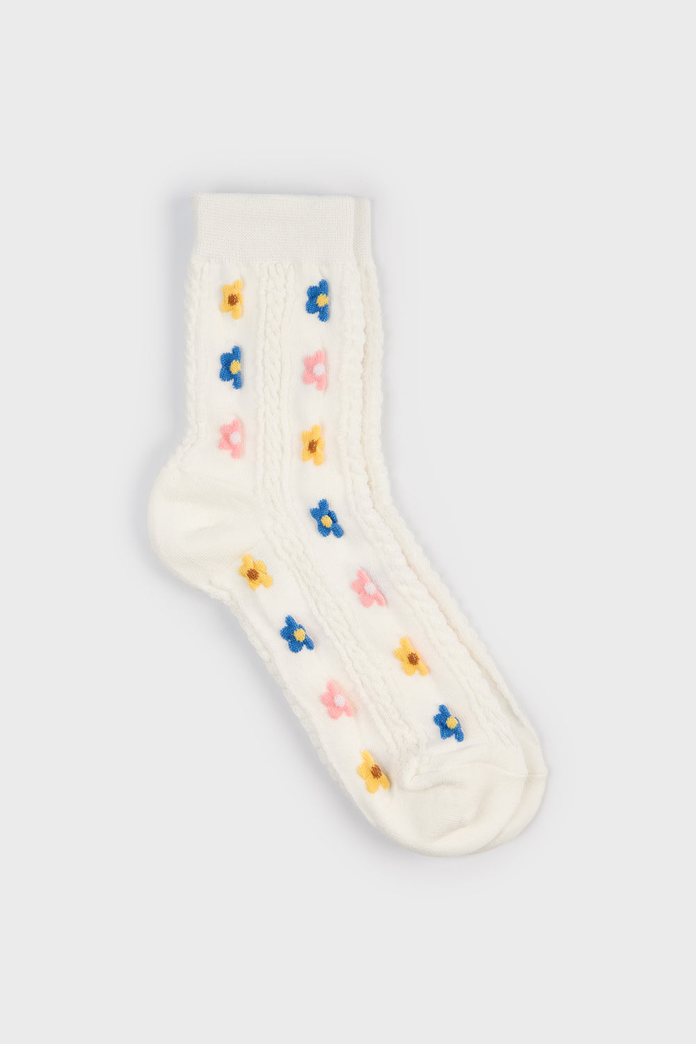 White blue and pink ditsy daisy socks_3