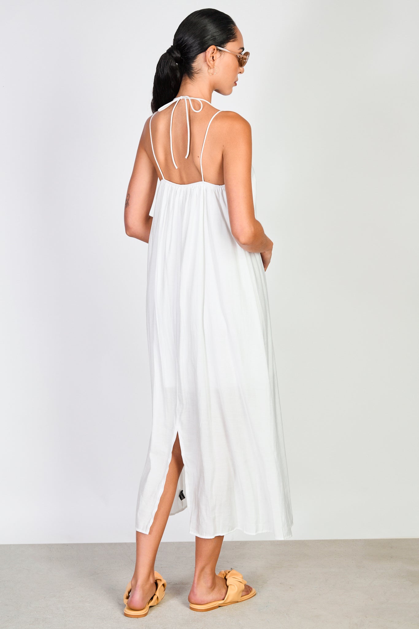 White double spaghetti strap maxi dress_2