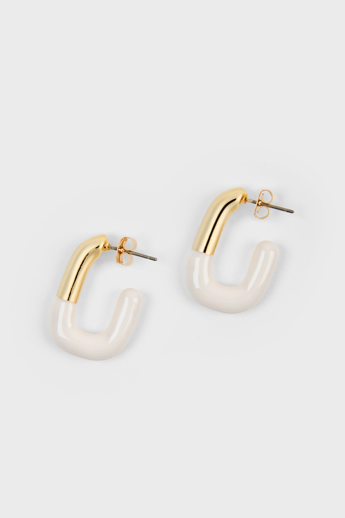 White enamel dipped gold square large hoop earrings_1