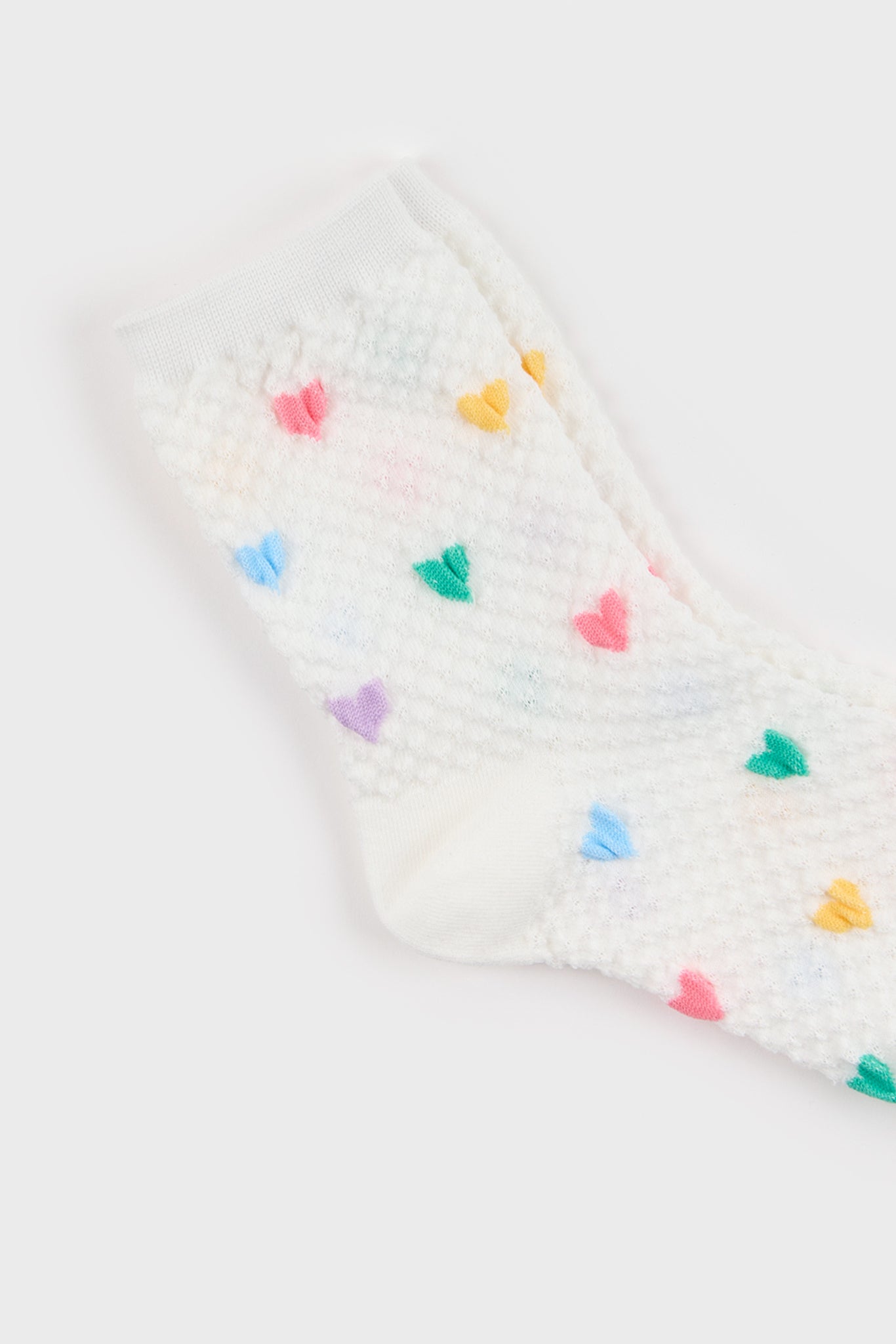 White pastel hearts socks_3