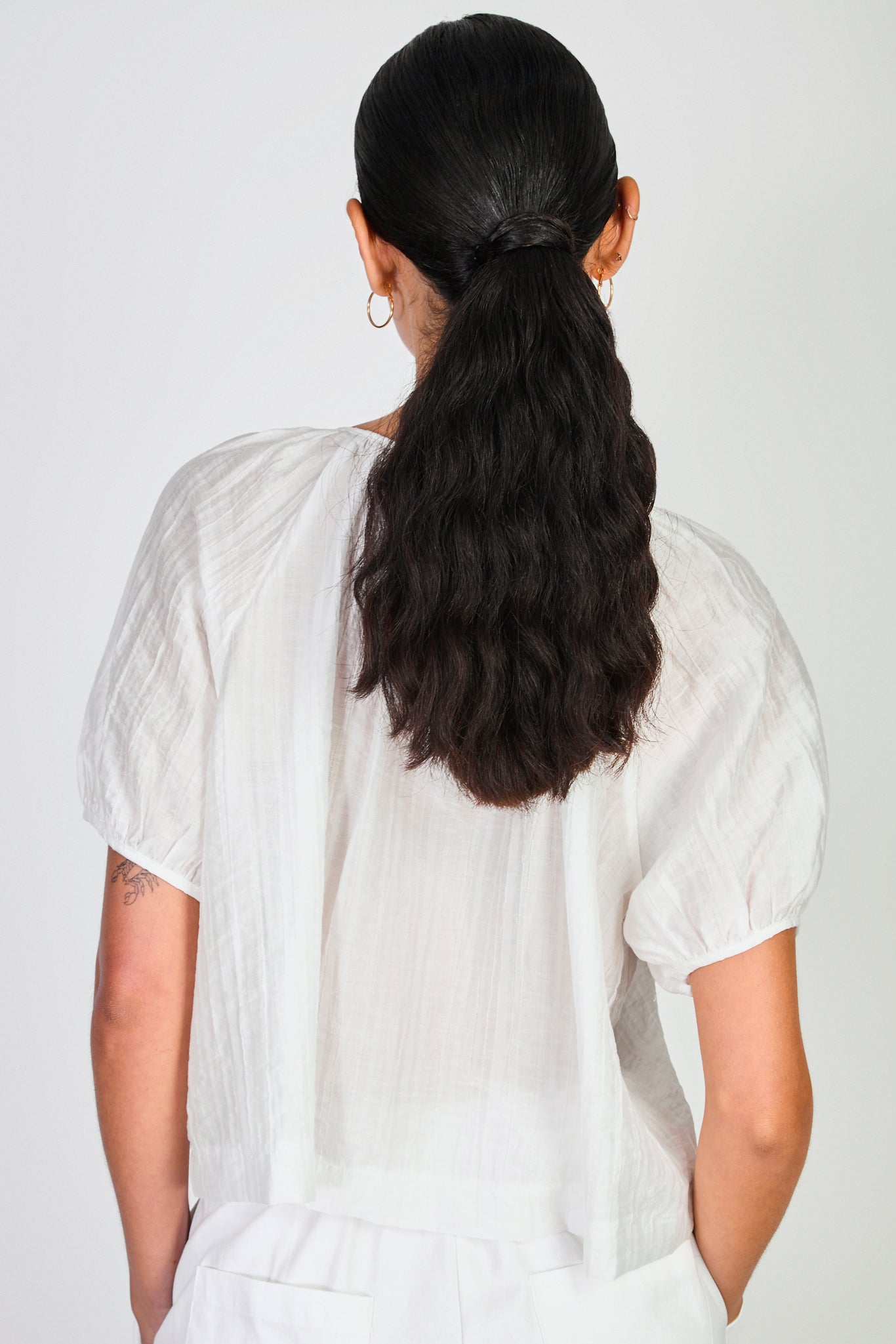 White seamed detail shirt blouse_2