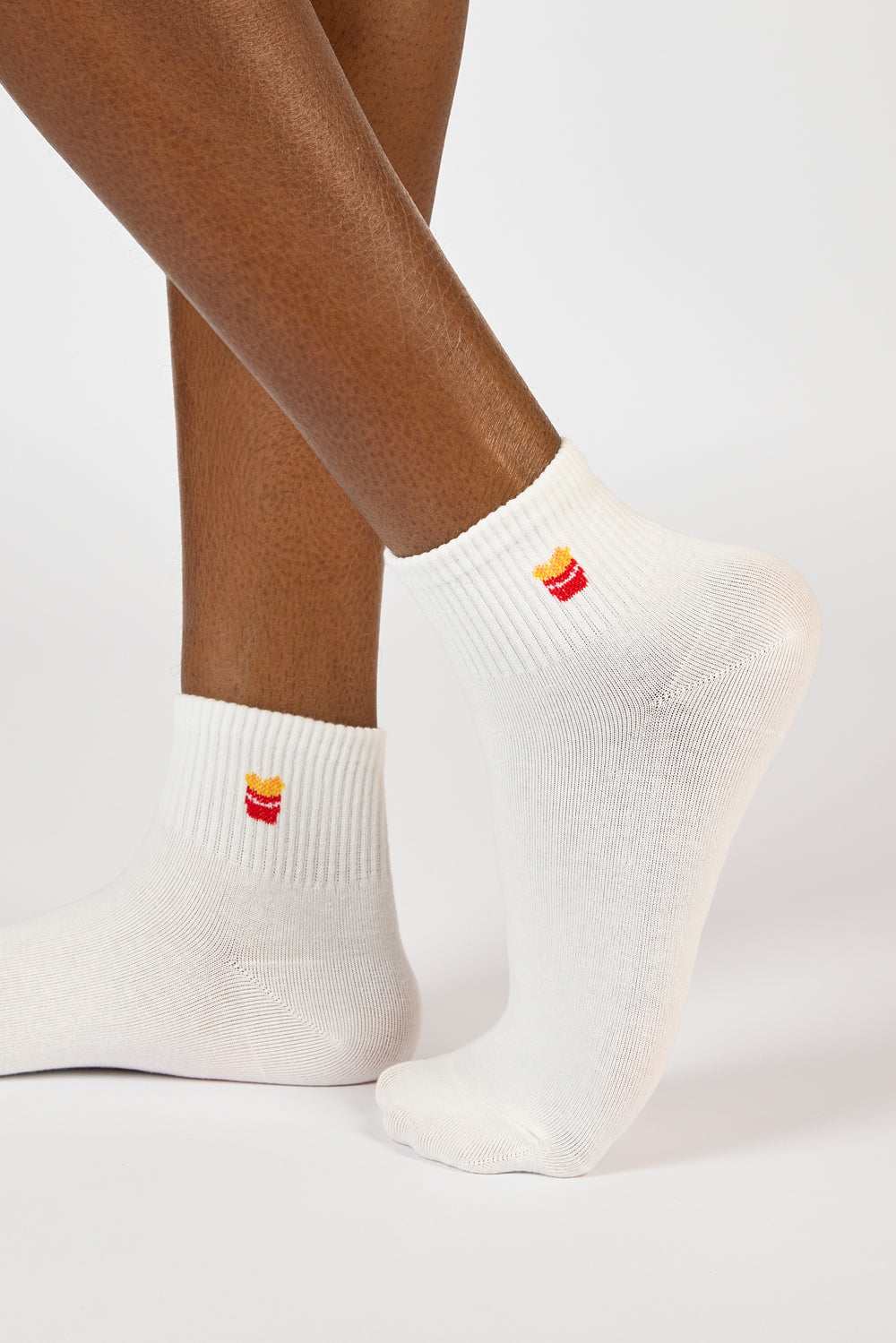 White tiny french fries socks_3