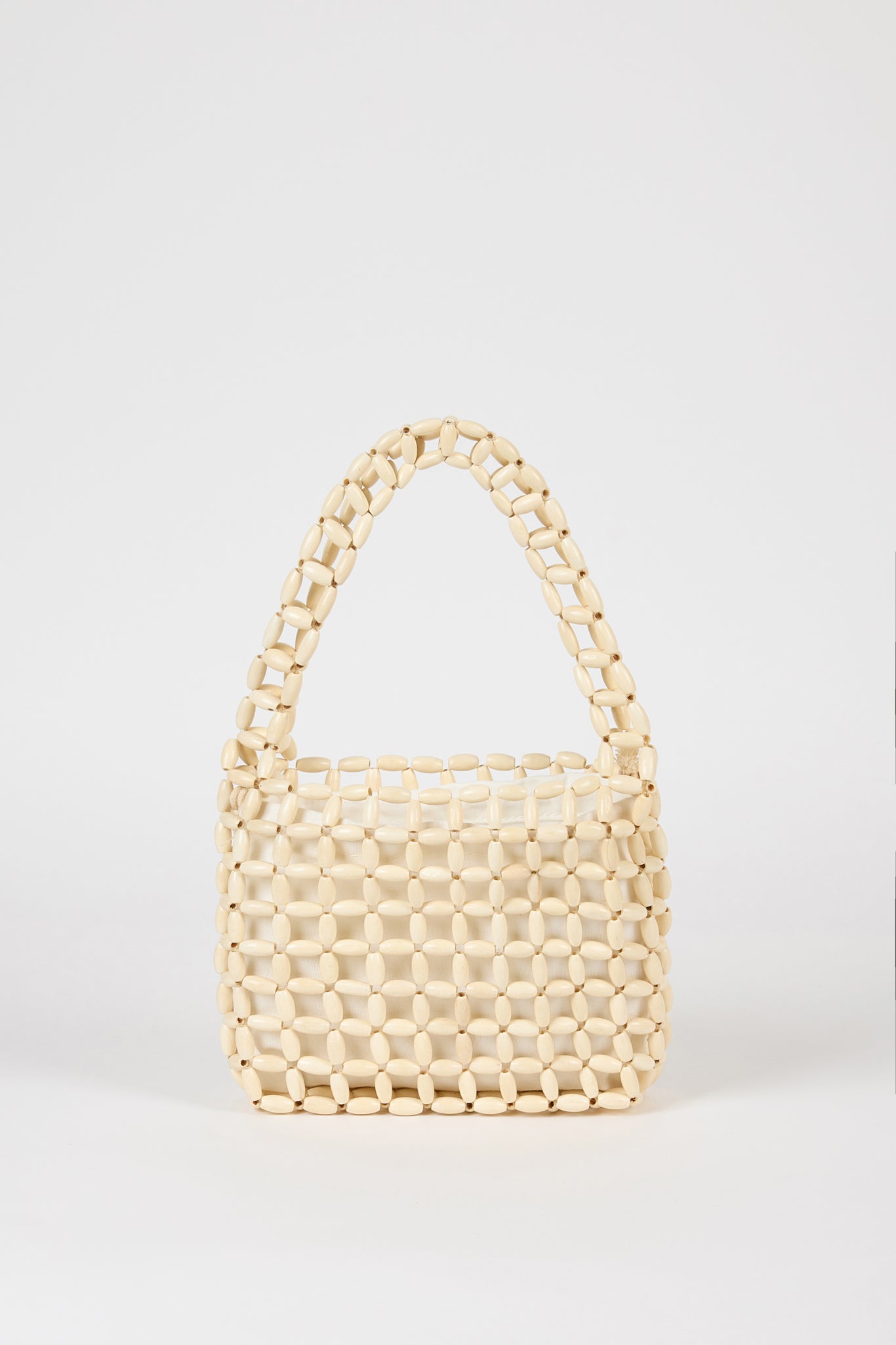 White wooden beaded mini shoulder bag_1