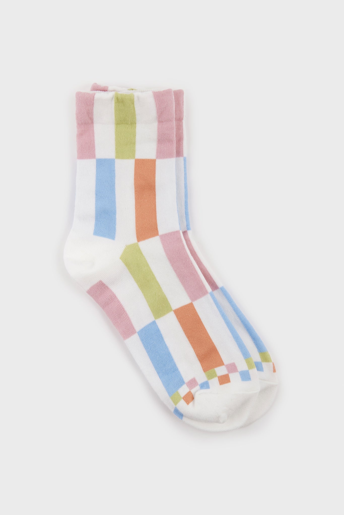 White bright rectangles socks_2